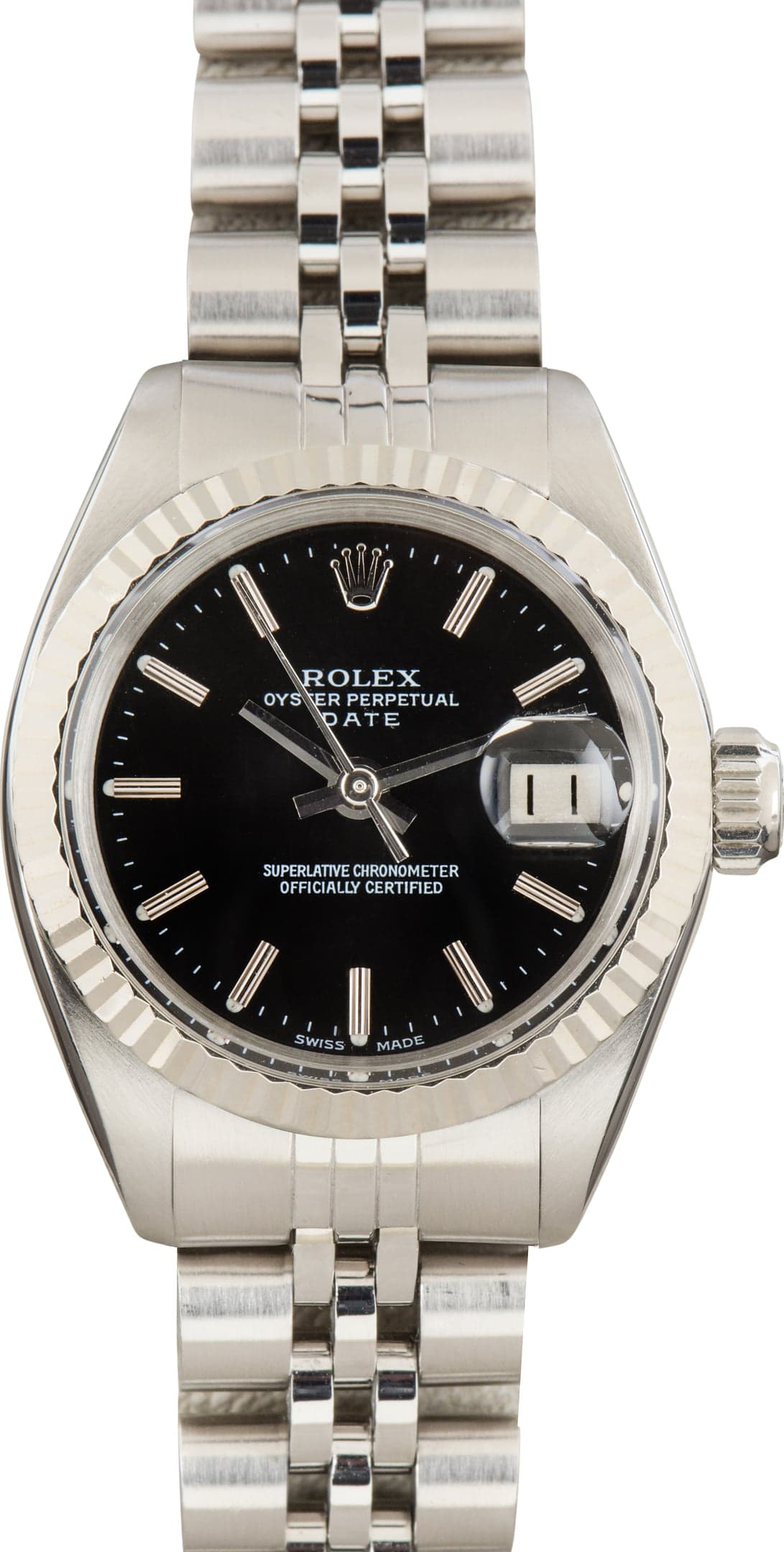 Lady Rolex Date Jubilee Band Ref 6917 Black Dial