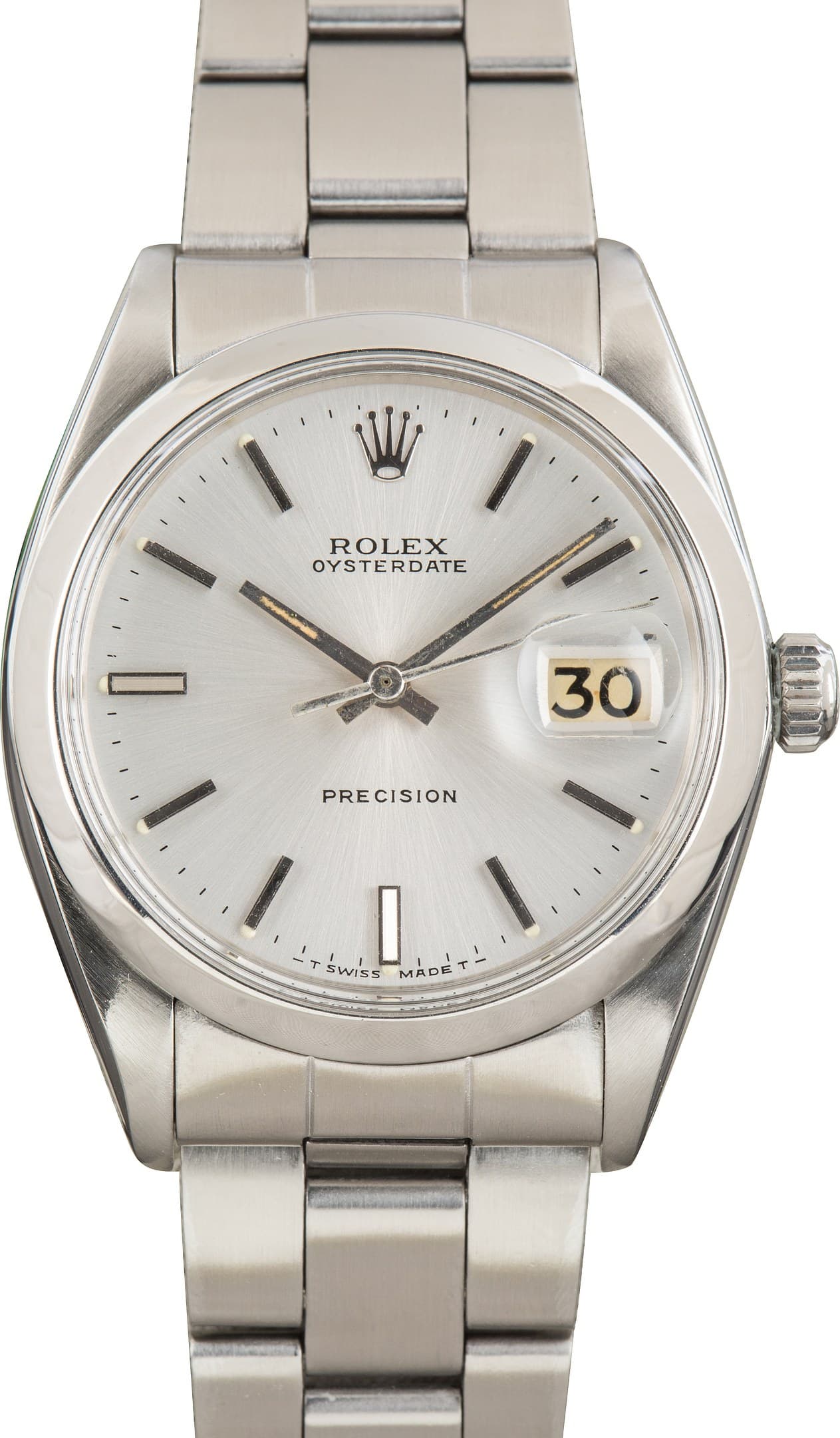 Vintage Rolex Oysterdate Silver Dial Ref 6694 Stainless Steel — view 1