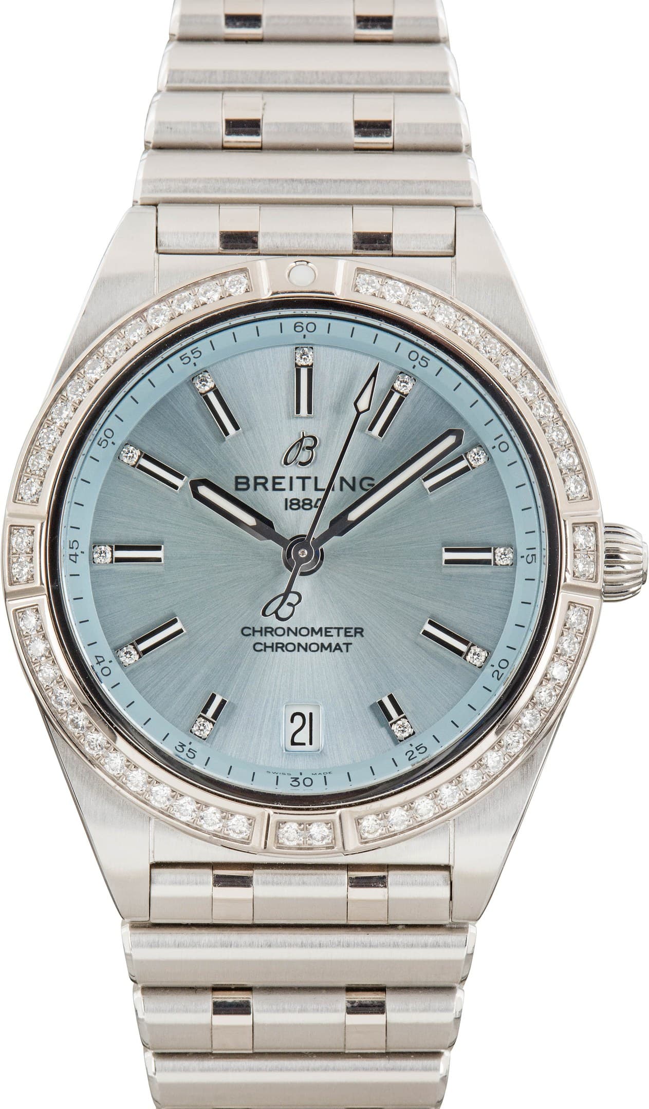 Breitling Chronomat Automatic 36 Ice Blue Diamond Dial — view 1