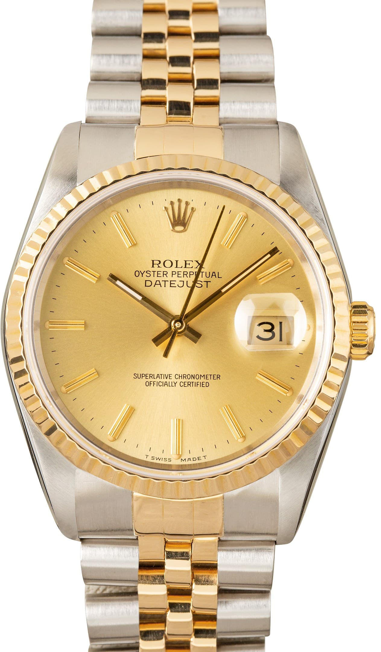 Rolex Datejust 36 Champagne Dial Ref 16233 Two Tone — view 1