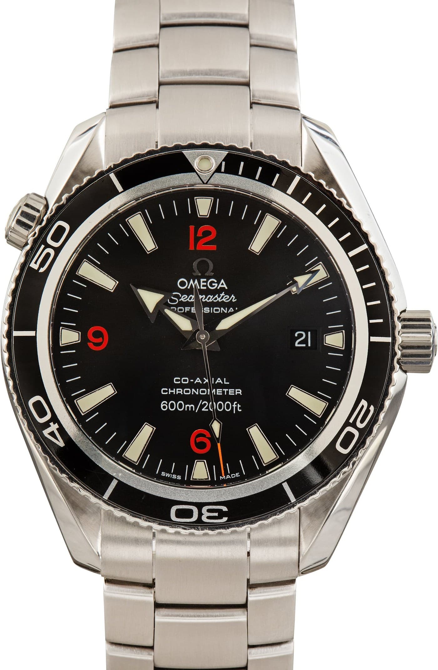 Stainless Steel Omega Seamaster Black Arabic Dial — view 1