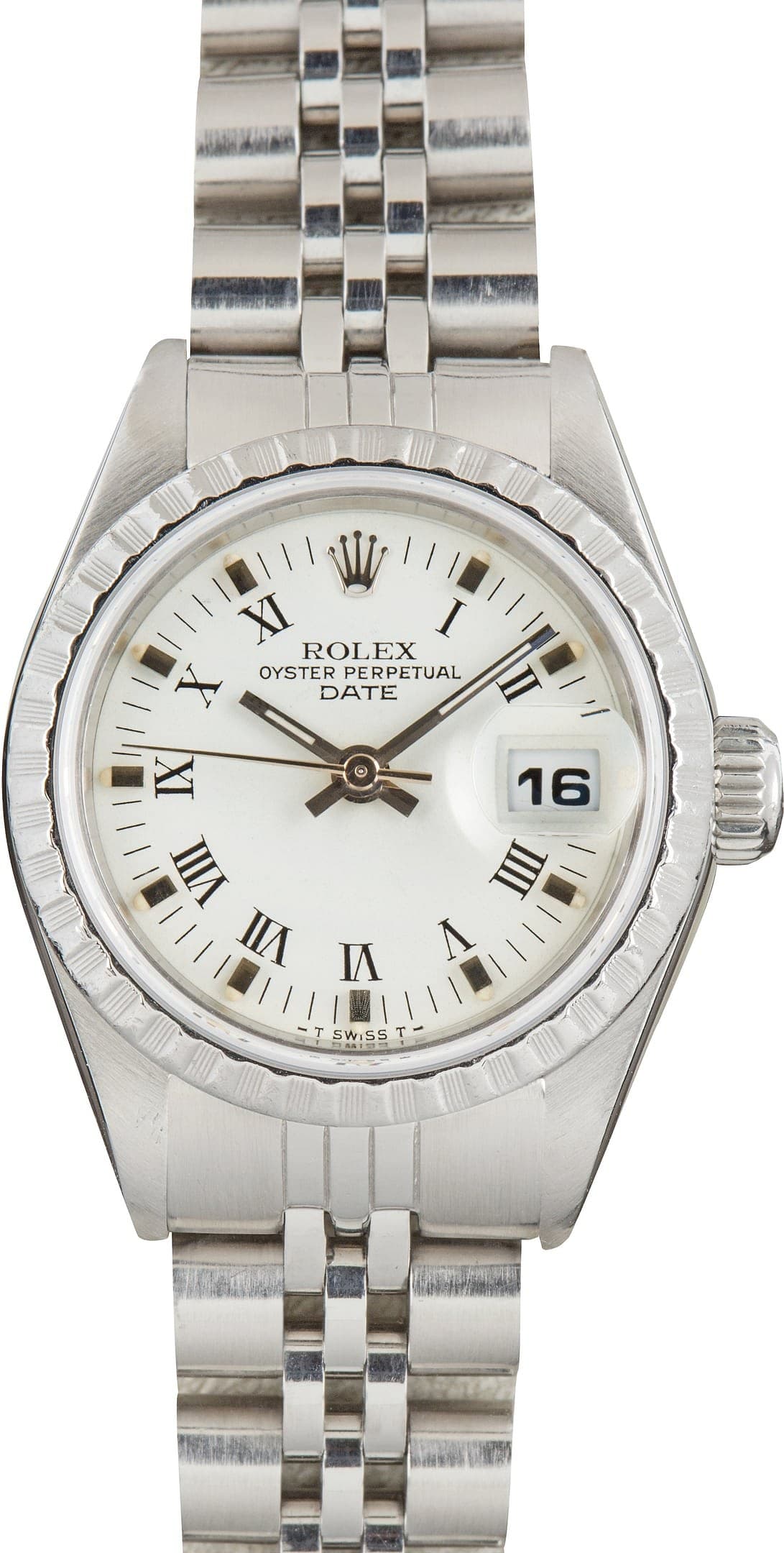 Ladies Rolex Date Ref 69240 White Roman Dial — view 1