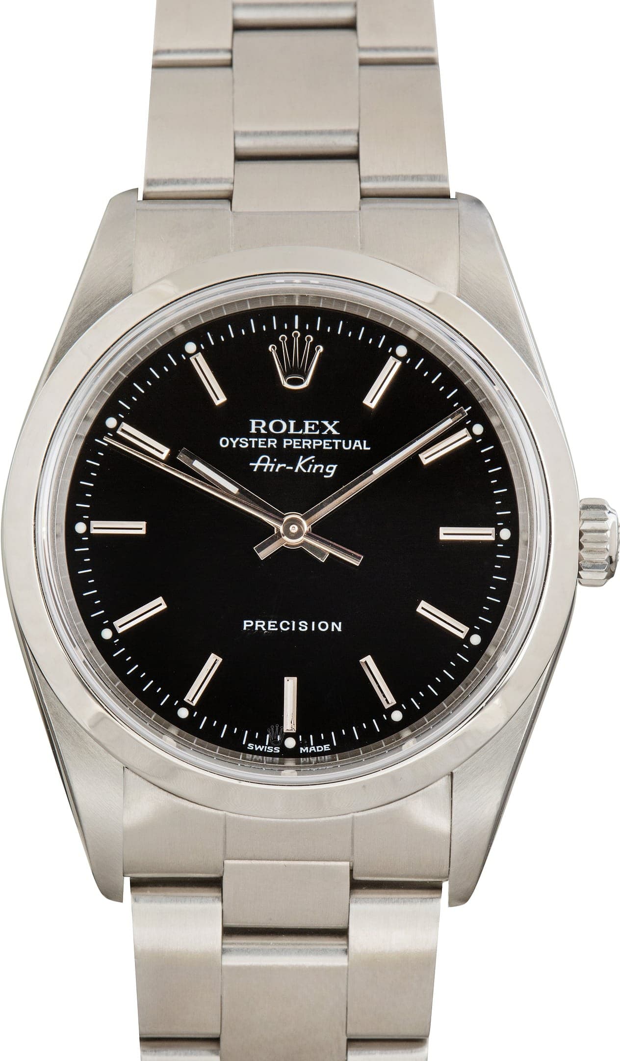 Stainless Steel Rolex Air-King Ref 14000 Black Dial — view 1