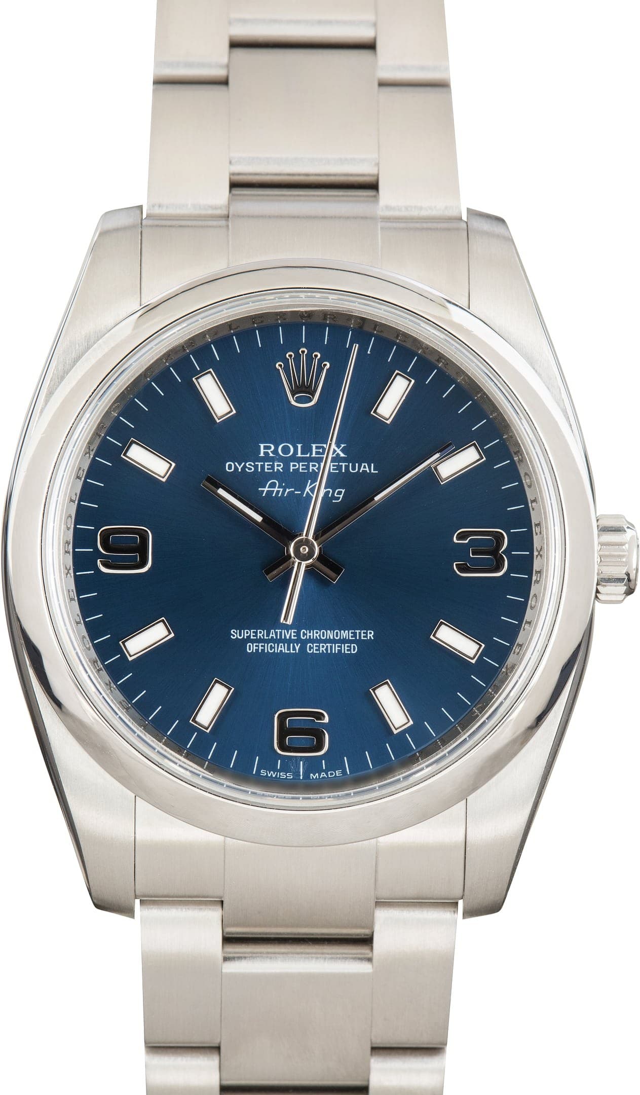 Rolex Oyster Perpetual Air-King Ref 114200 Silver Arabic Dial — view 1