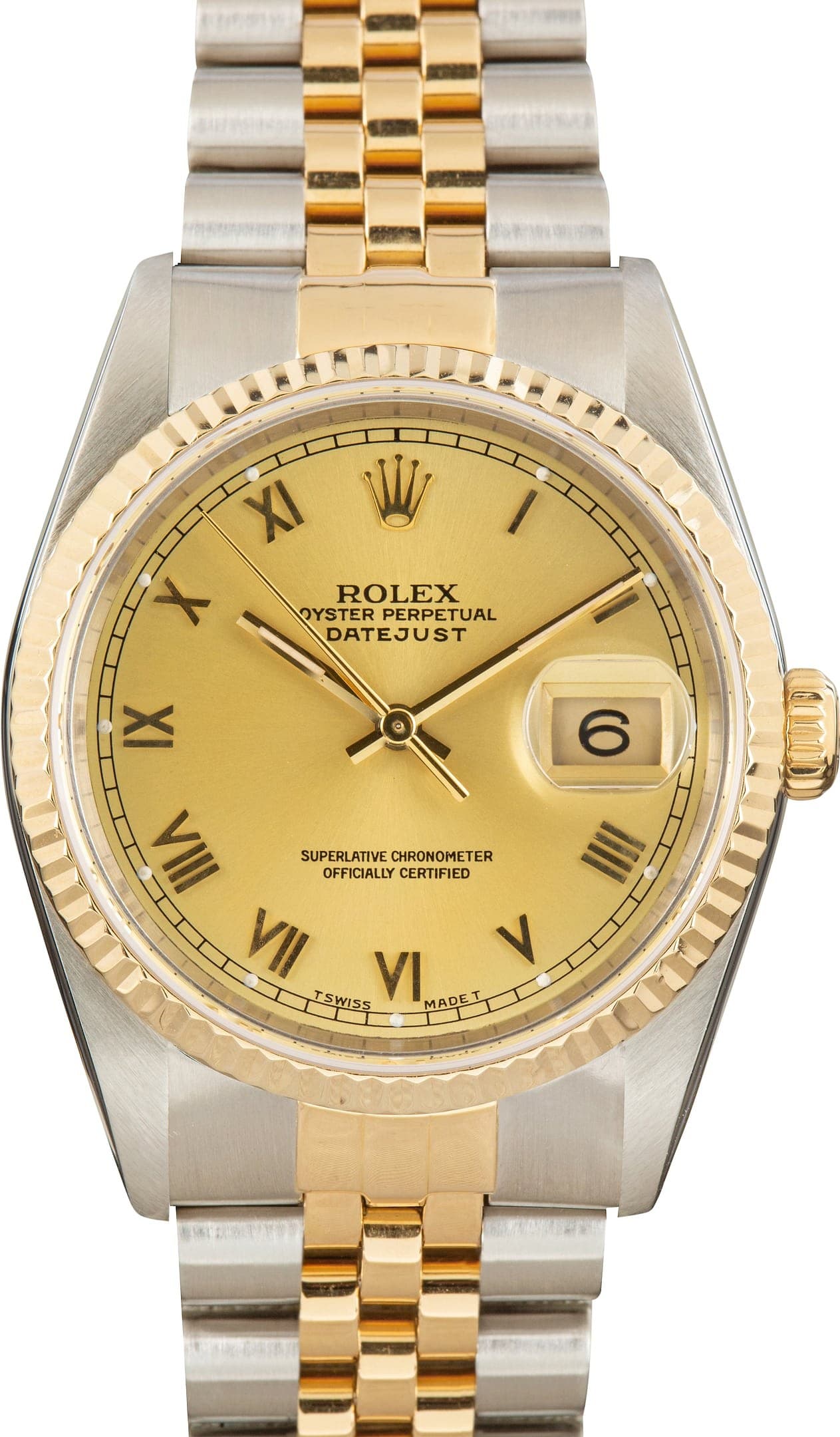 Steel & Gold Rolex Datejust 36 Ref 16233 Champagne Dial — view 1