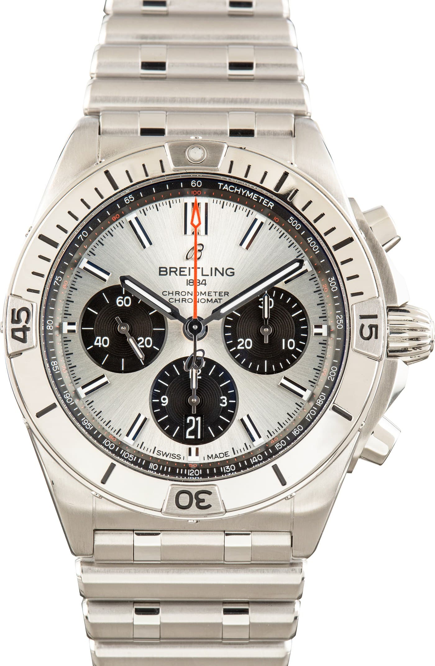 Breitling Silver Dial Chronomat B01 42 Stainless Steel — view 1