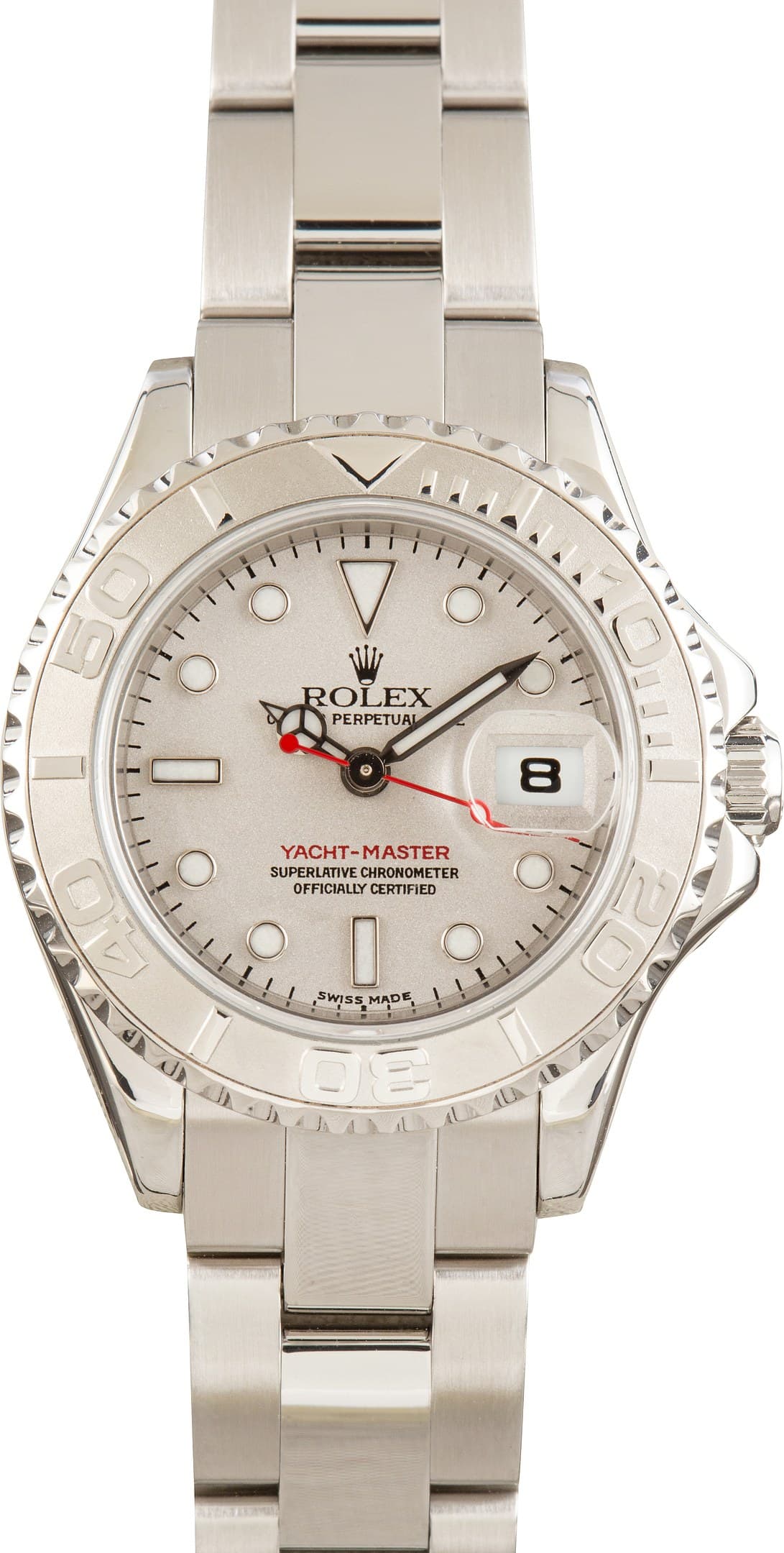 Oyster Ladies Rolex Yacht-Master Platinum Bezel Ref 169622 — view 1