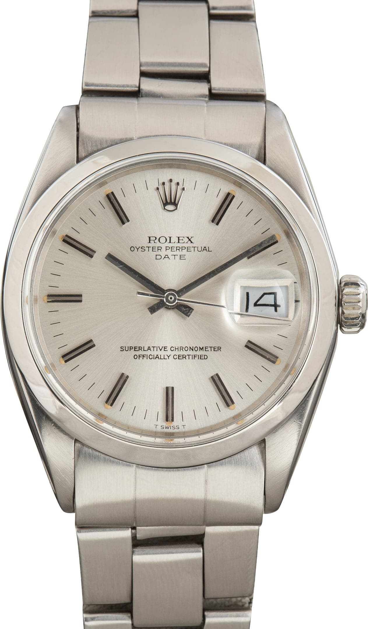 Vintage Rolex Date Stainless Steel Silver Dial Ref 1500 — view 1
