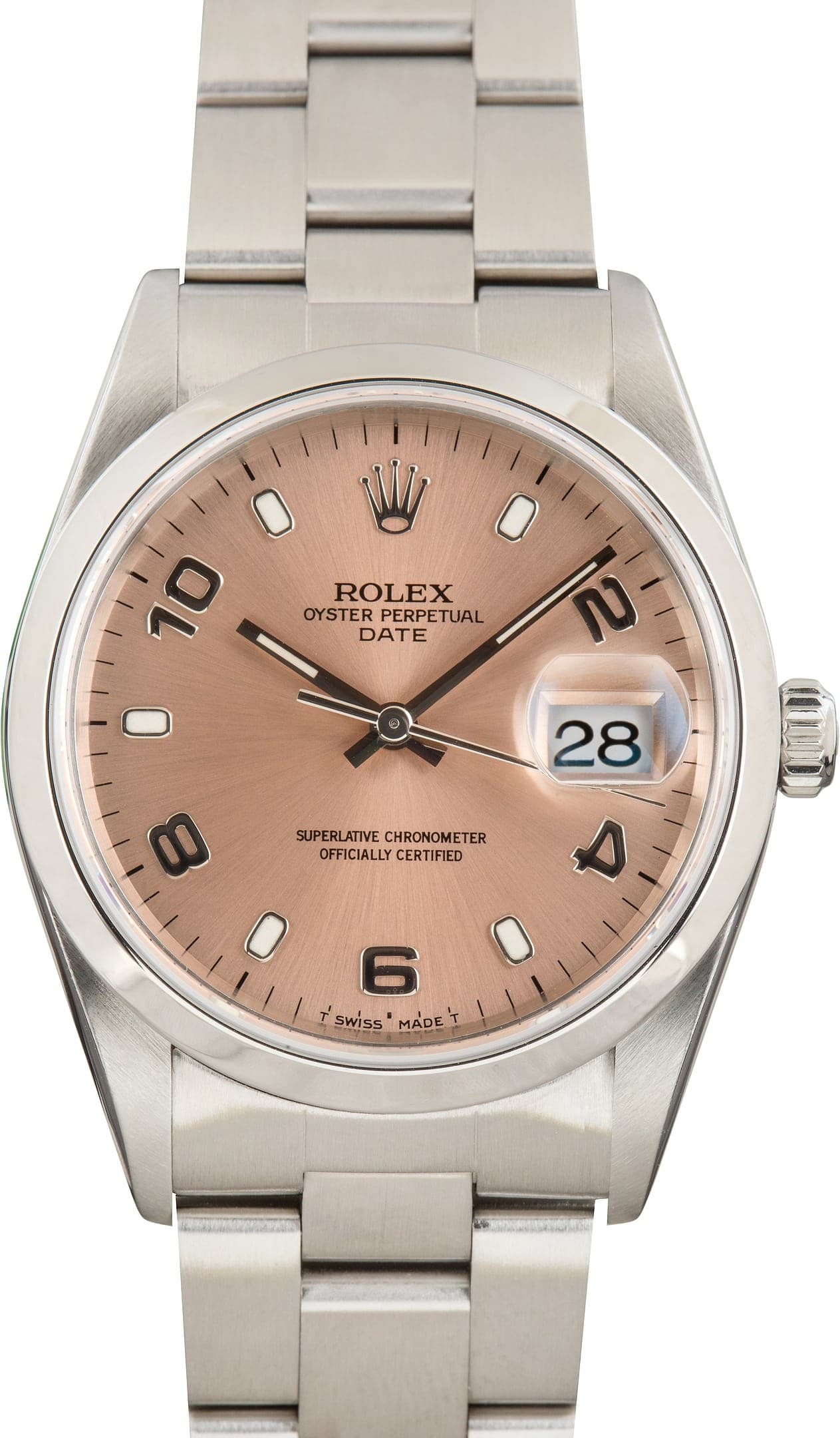 Rolex Date Ref 15200 Salmon Arabic Dial — view 1