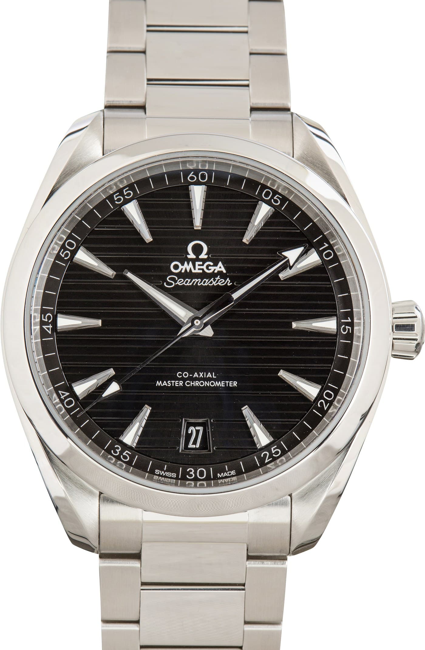 Stainless Steel Omega Seamaster Aqua Terra 150M Black Teak Dial — view 1
