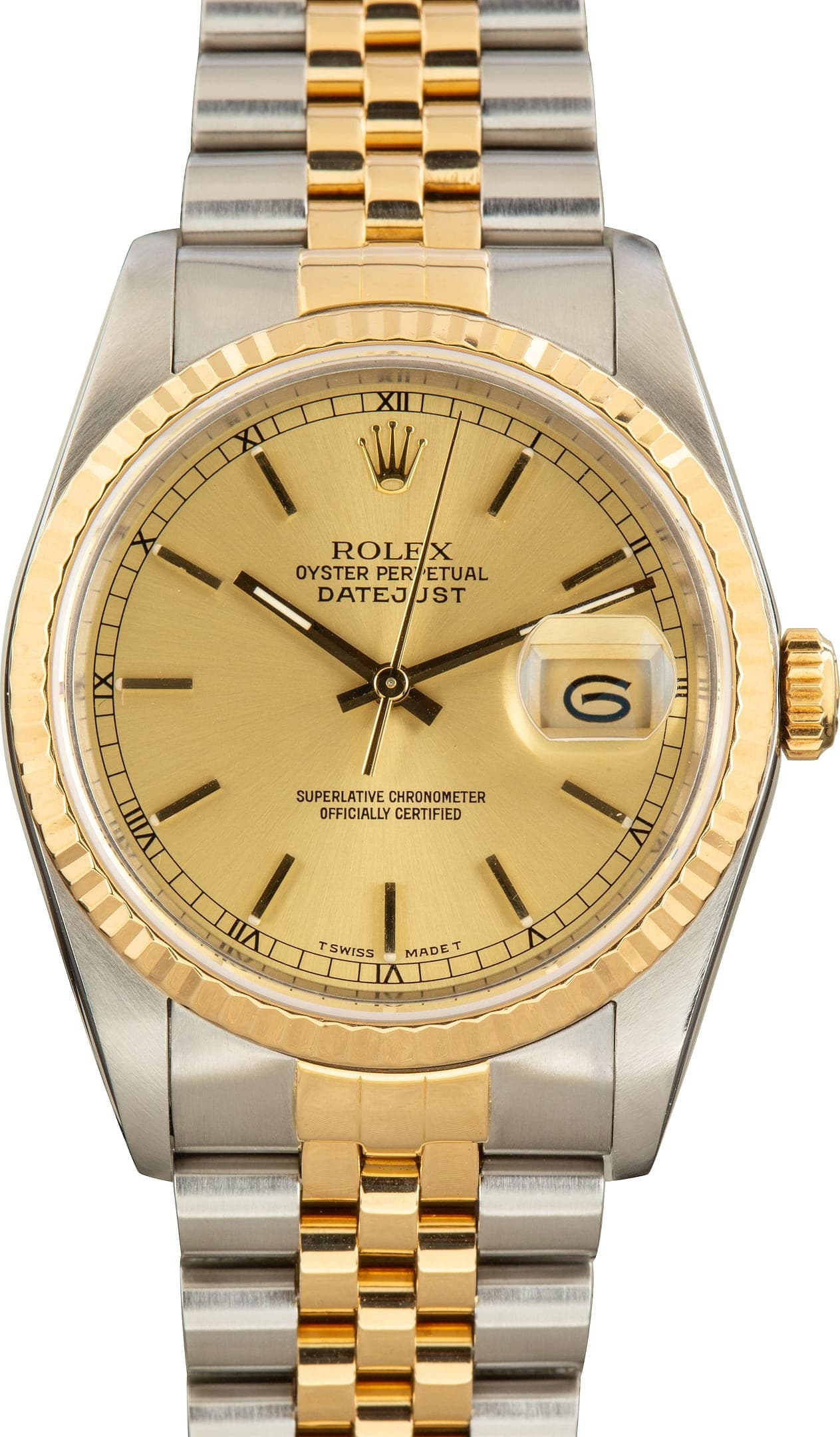 Jubilee Rolex Datejust 36 Champagne Dial Ref 16233 — view 1