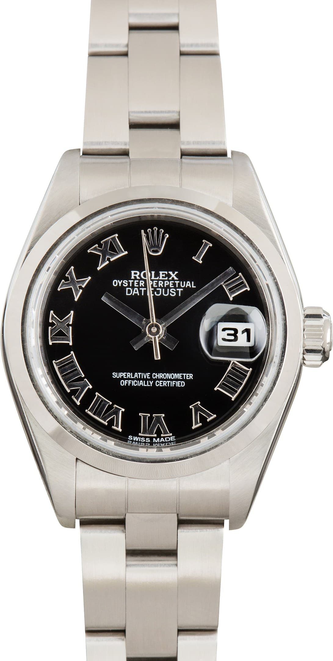Ladies Rolex Datejust Ref 79160 Black Roman Dial — view 1