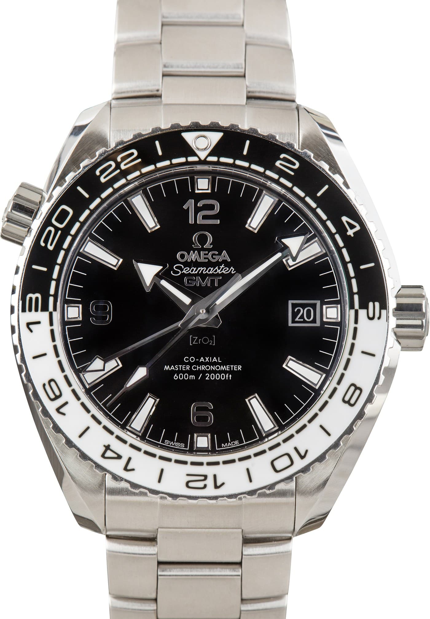 Steel Omega Seamaster Planet Ocean 600M Black & White Bezel — view 1