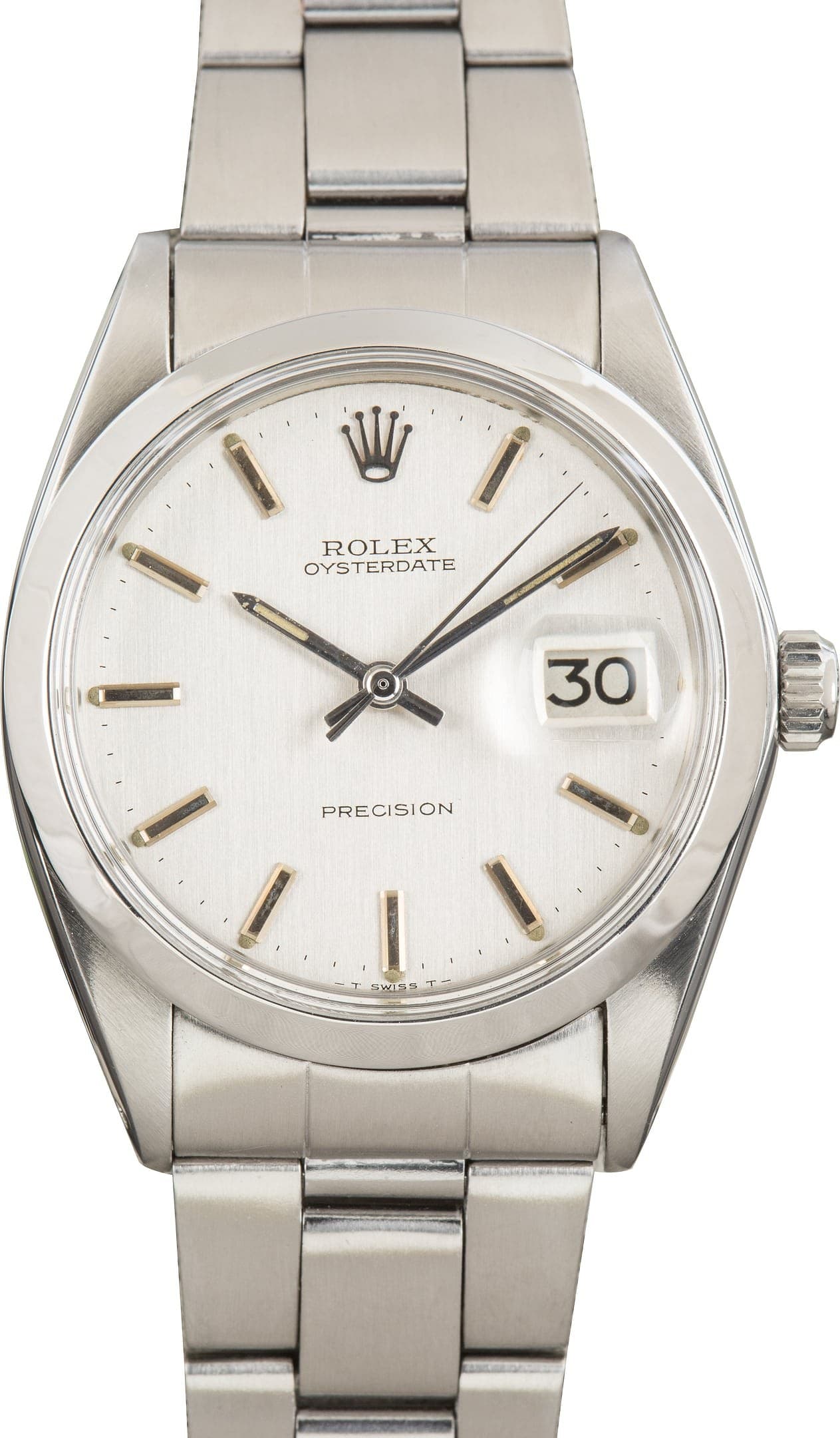 Vintage Rolex Oysterdate Ref 6694 Silver Index Dial — view 1
