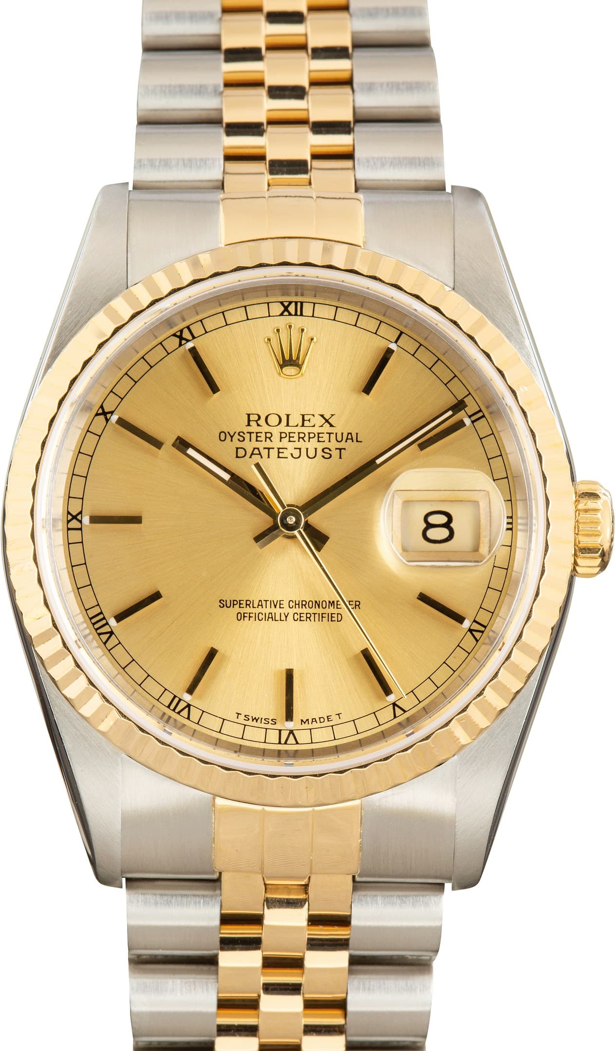 191023 Used Two Tone Rolex Datejust 36 Ref 16233 Champagne Dial — view 1