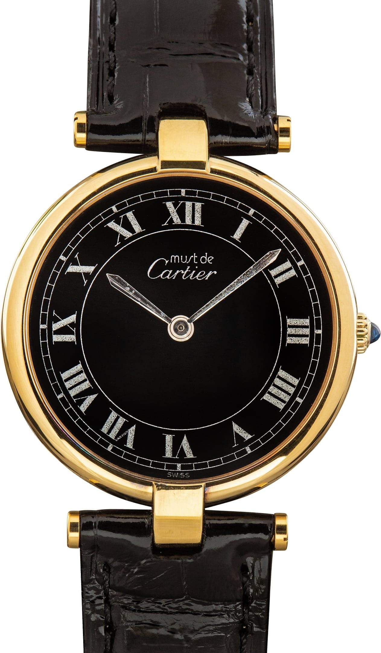 Must de Cartier Vendome Black Roman Dial — view 1