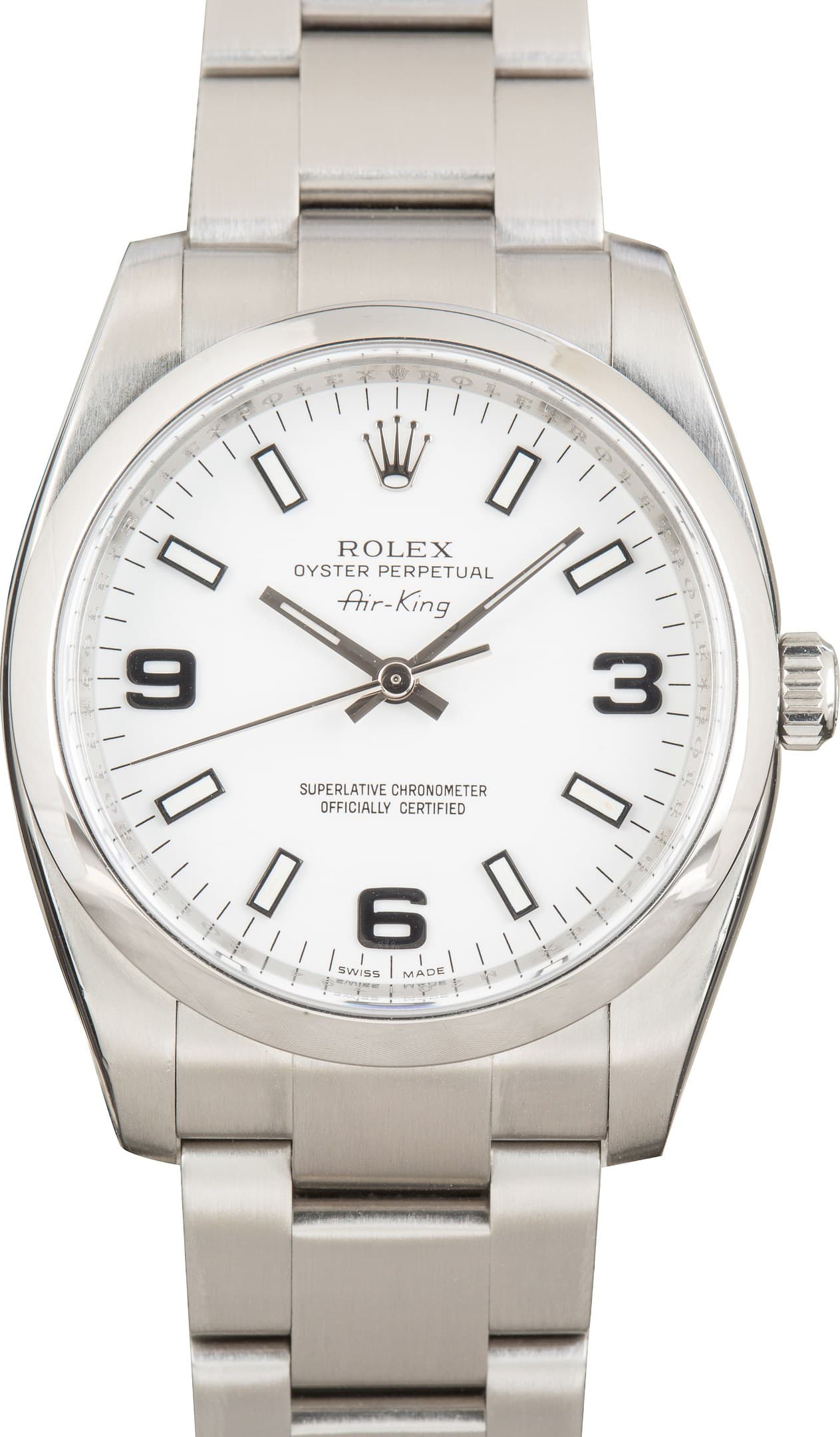 Rolex Air King White Arabic Dial Ref 114200 — view 1