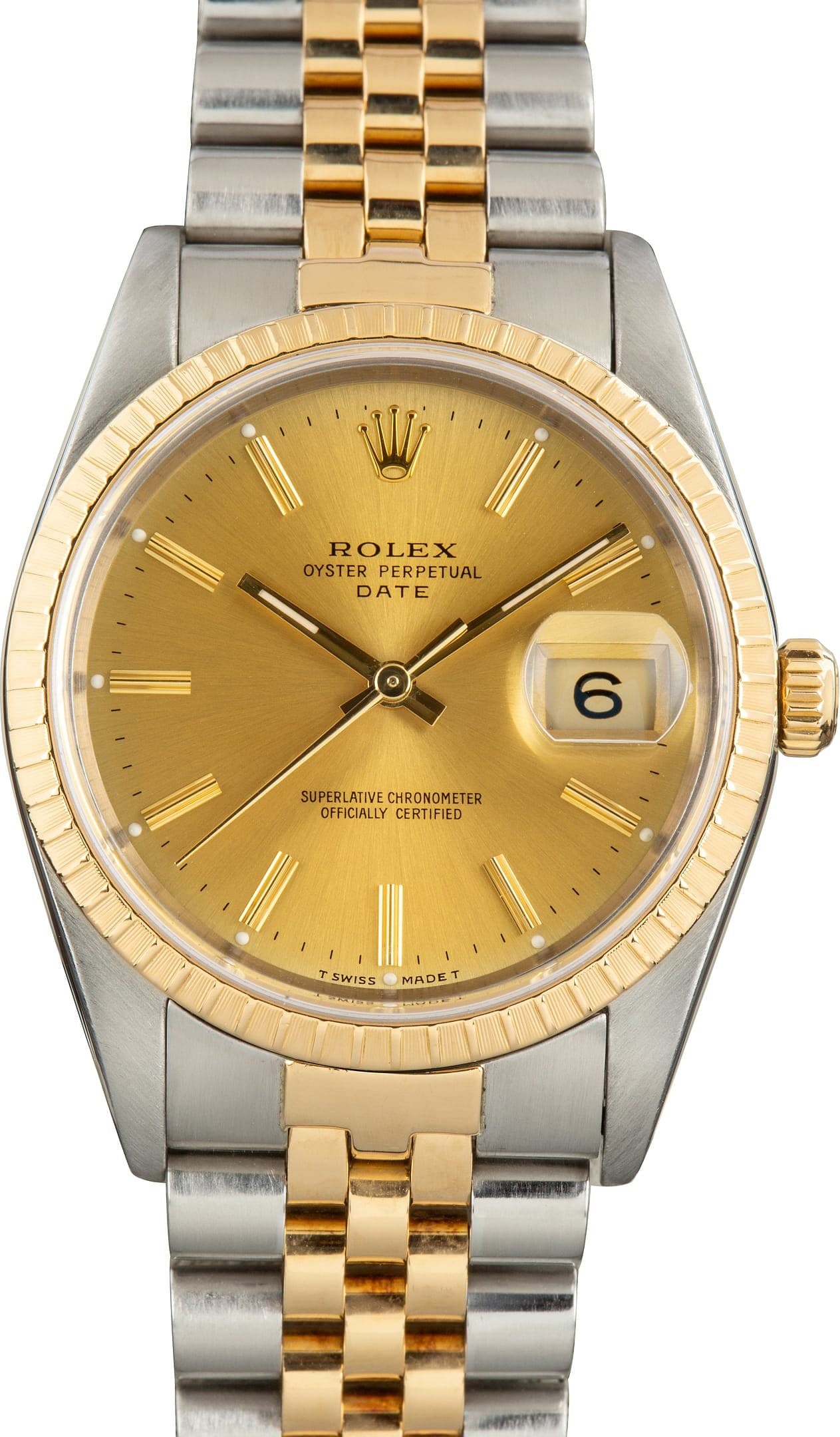 Rolex Date Champagne Dial Ref 15223 — view 1