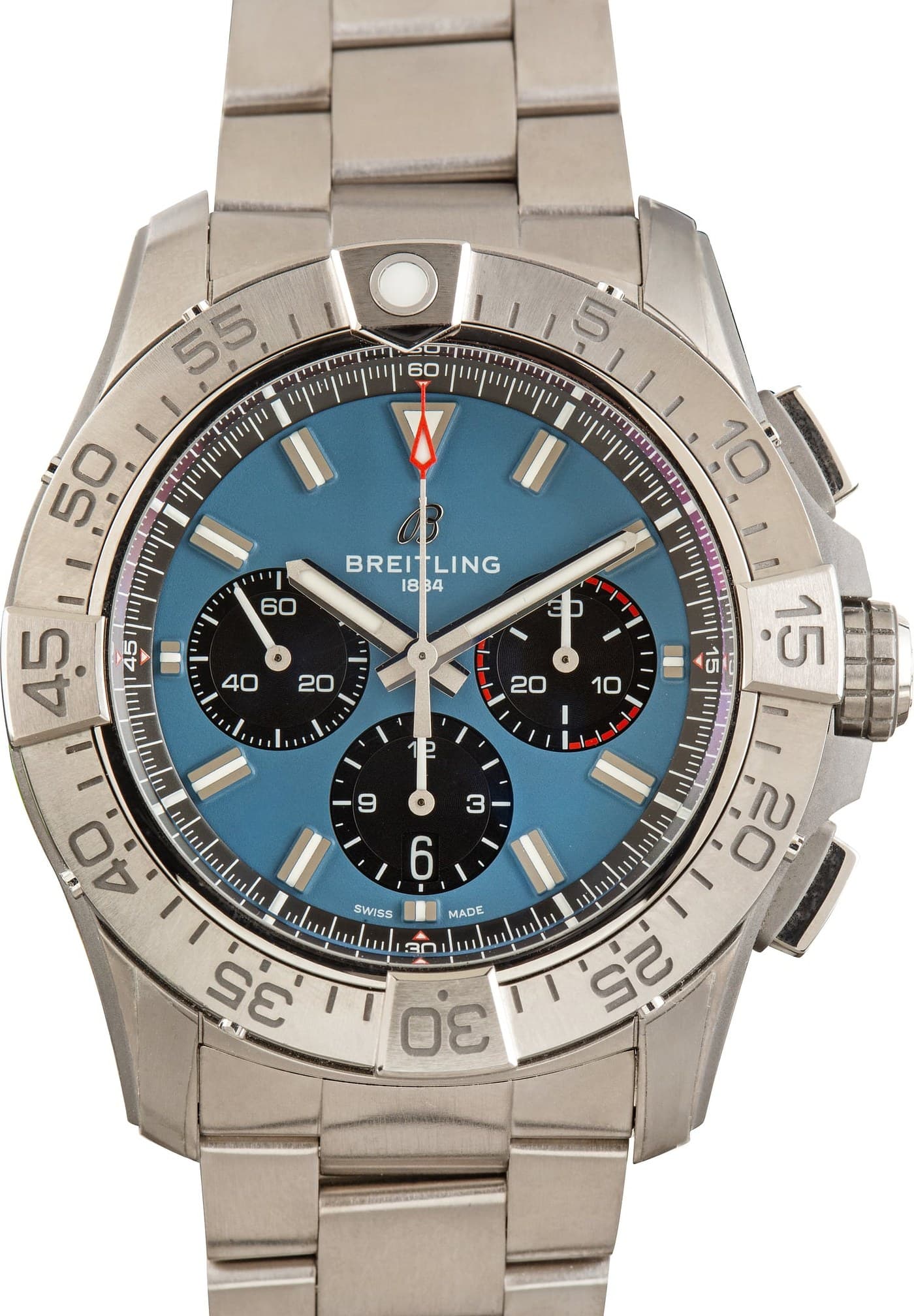 Factory Stickered Breitling Super Avenger B01 Chronograph 46 Blue Dial — view 1
