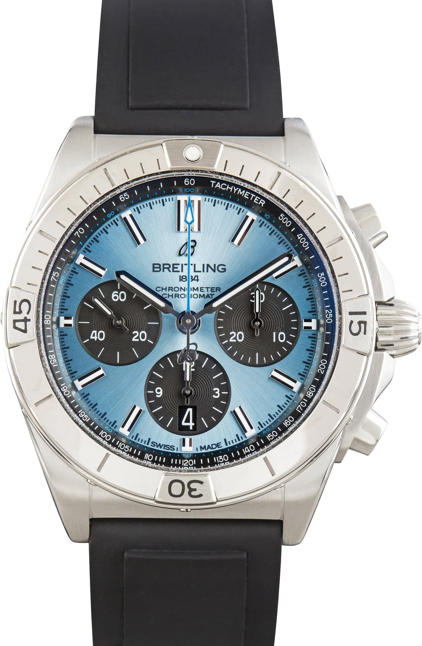 Breitling Chronomat Chronograph B01 Luminous Ice Blue Dial — view 1