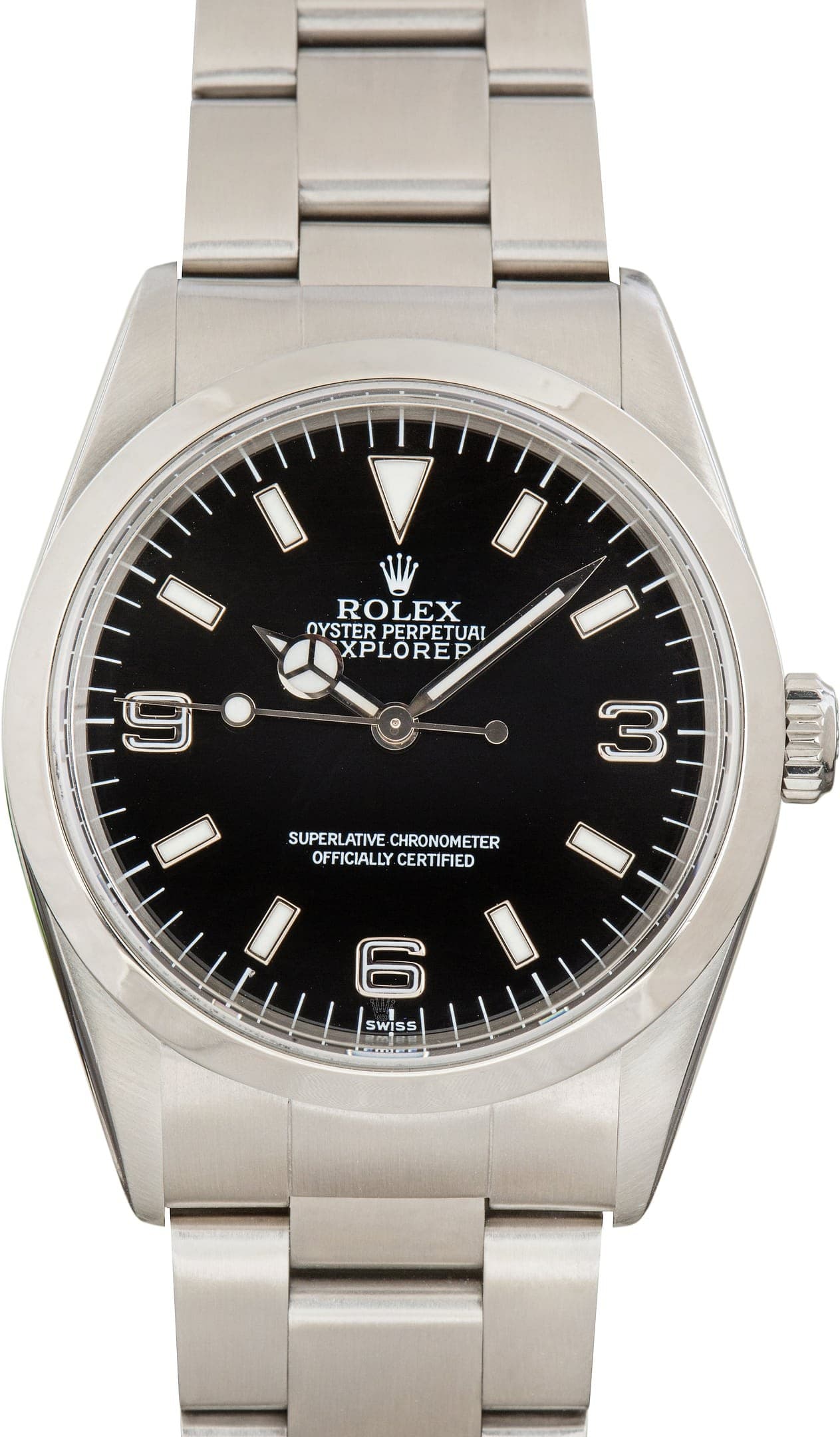 Stainless Steel Rolex Explorer 36 Ref 14270 Black Dial — view 1