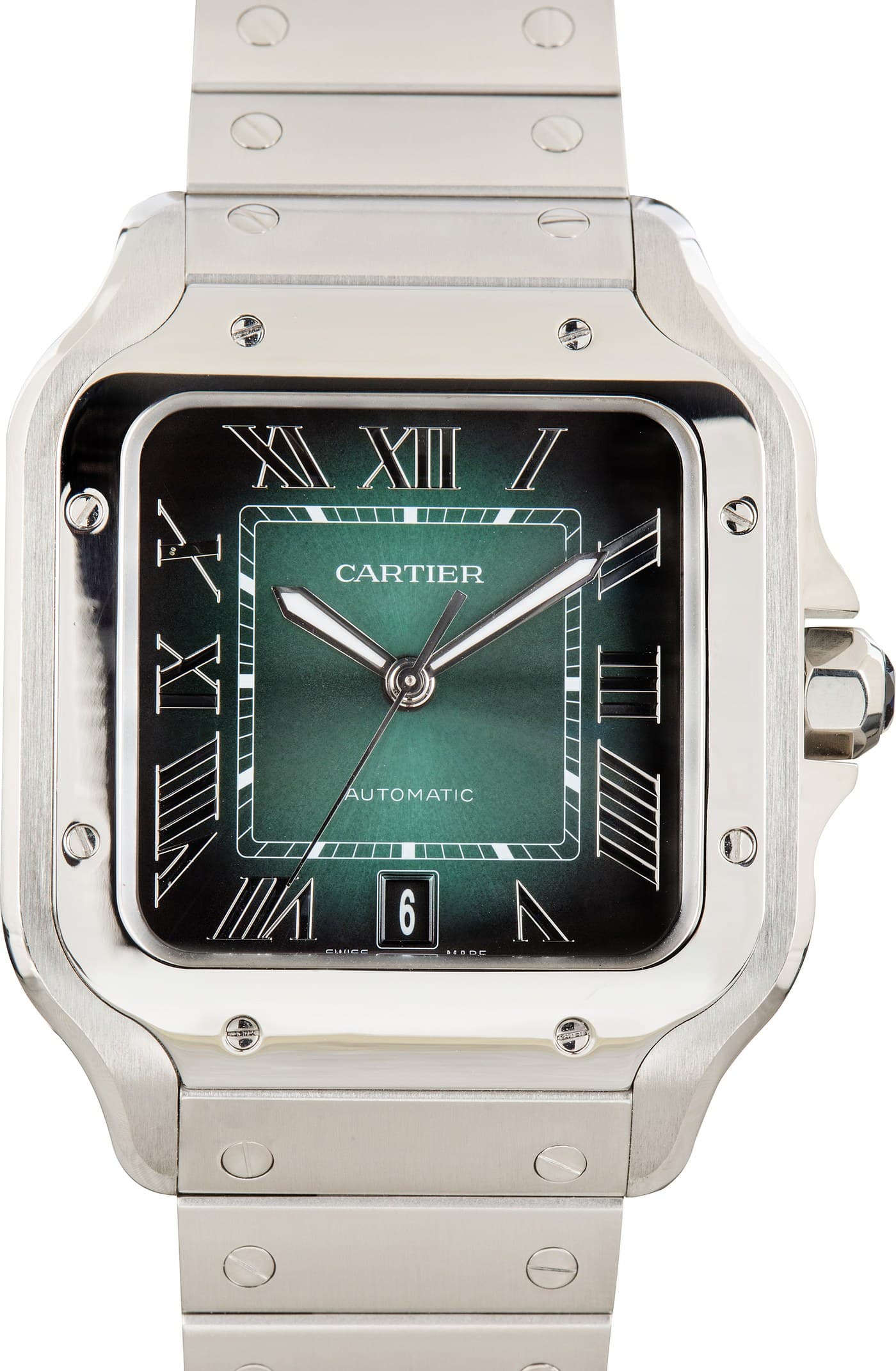 Green Dial Santos de Cartier Ref WSSA0062 Large Model — view 1