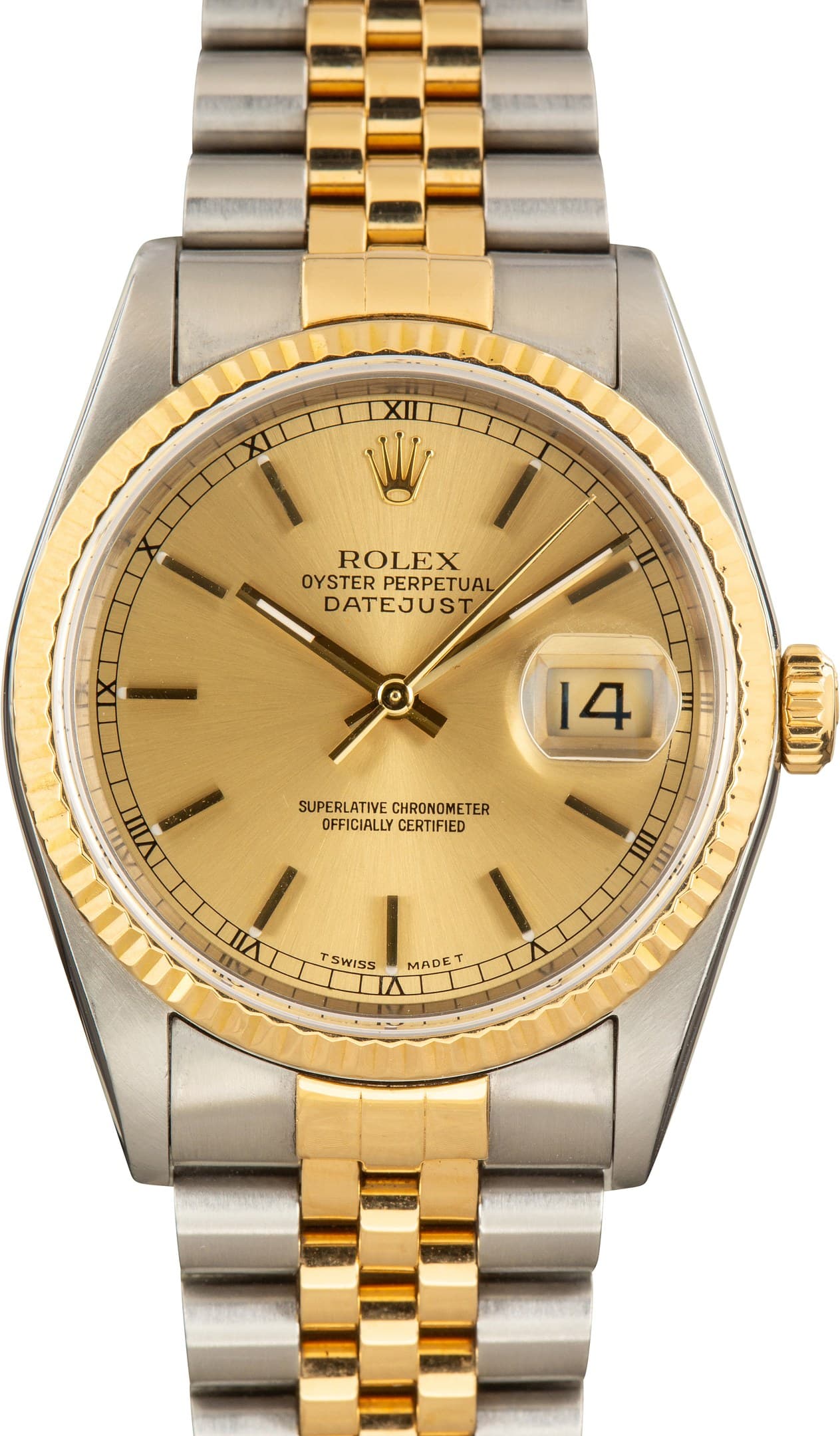 Two Tone Rolex Datejust 36 Champagne Dial Ref 16233 — view 1
