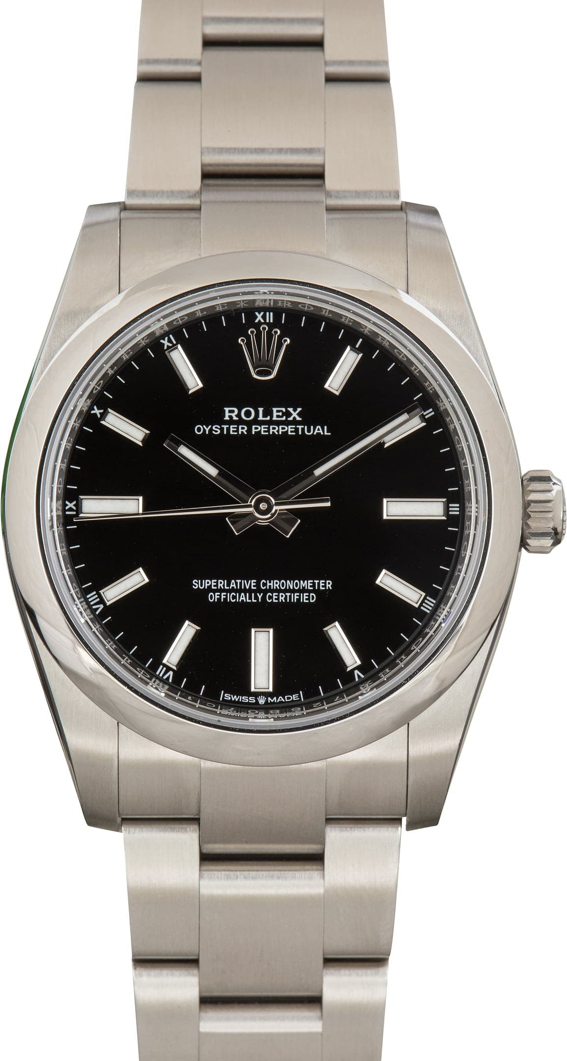 Stainless Steel Rolex Oyster Perpetual 34 Ref 124200 Black Dial — view 1