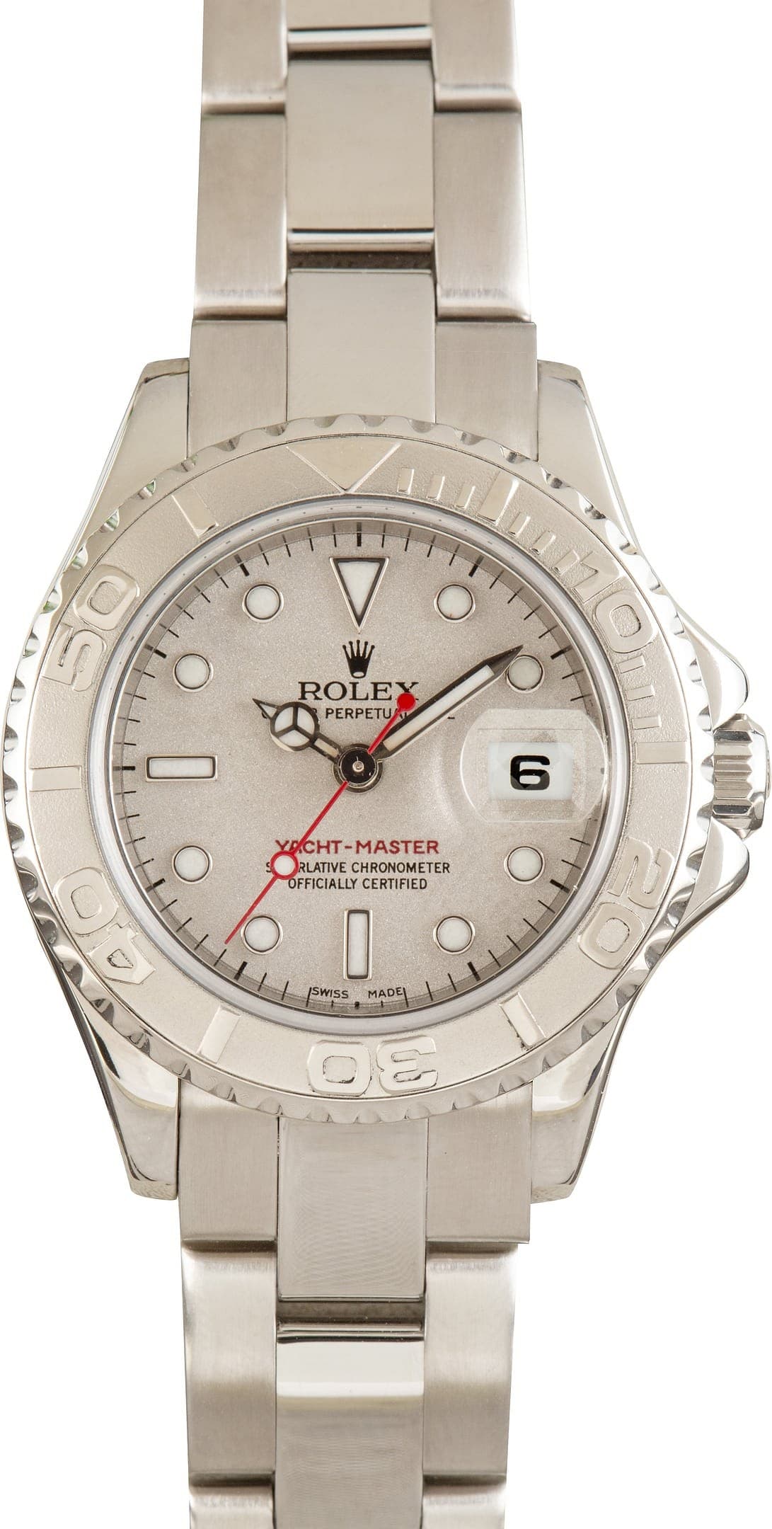 Ladies Rolex Yacht-Master Ref 169622 Platinum Bezel — view 1