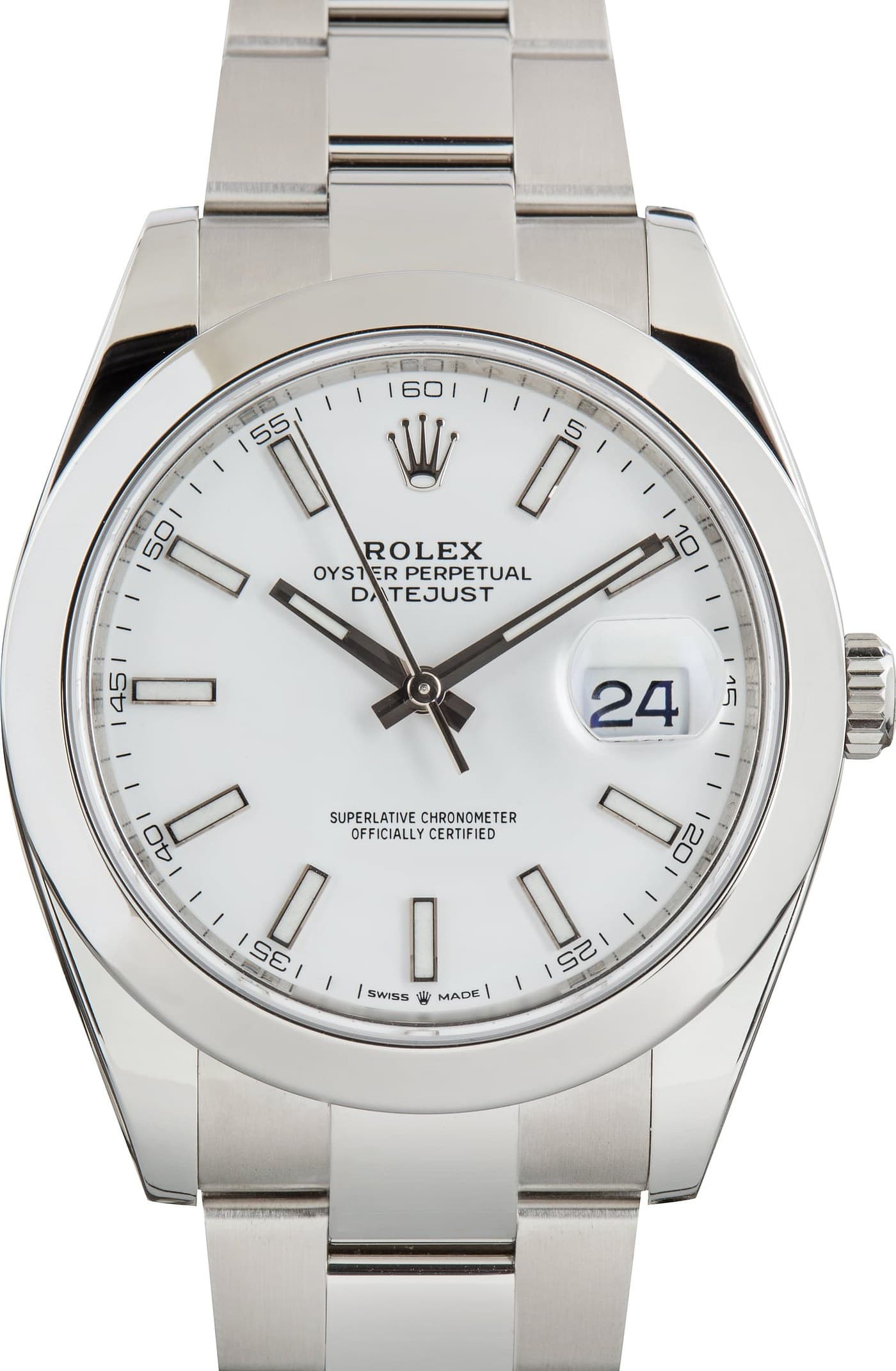Stainless Steel Rolex Datejust 41 Ref 126300 White Dial — view 1
