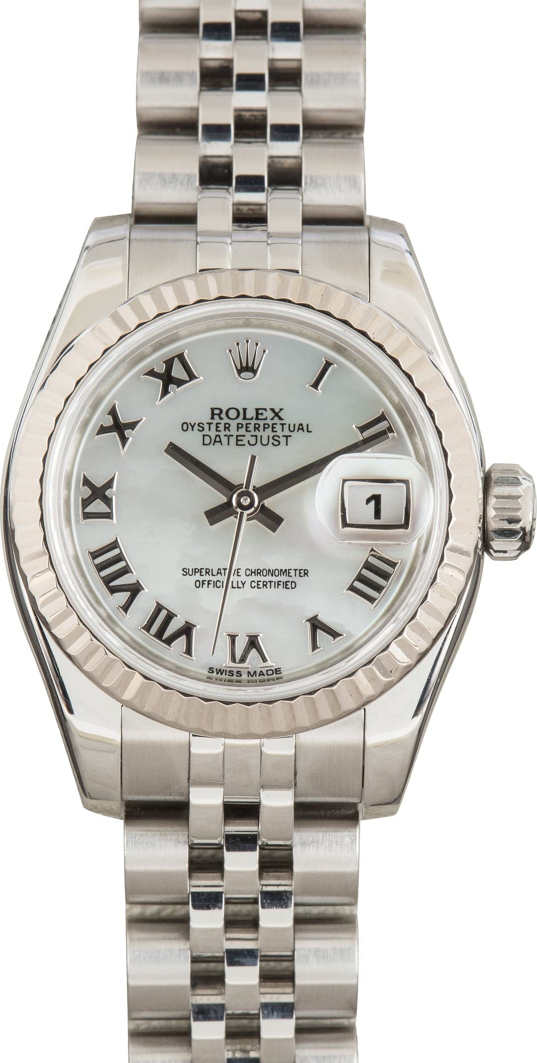 Ladies Rolex Datejust Ref 179174 Mother of Pearl Roman Dial — view 1