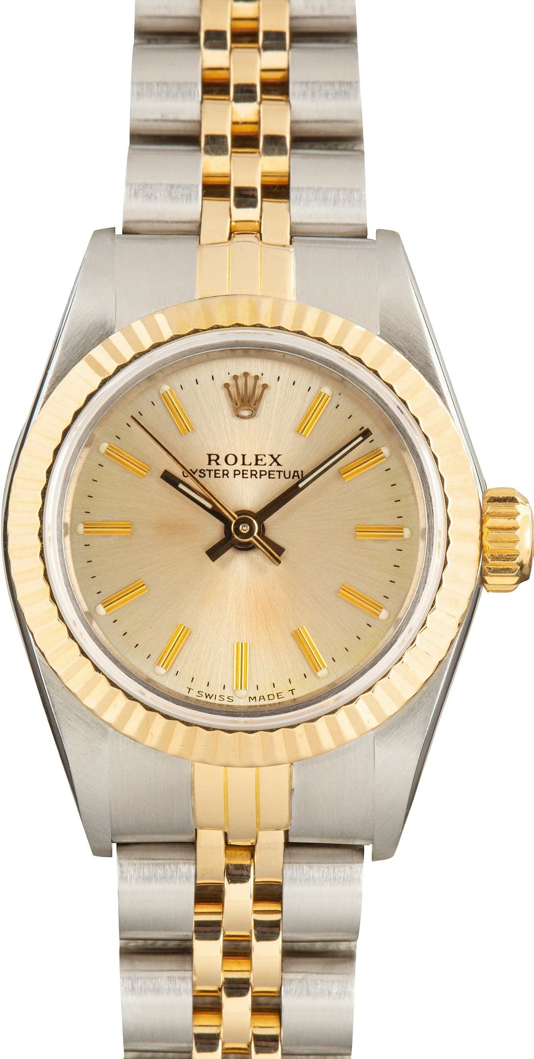 Ladies Rolex Oyster Perpetual Ref 67193 Champagne Dial — view 1