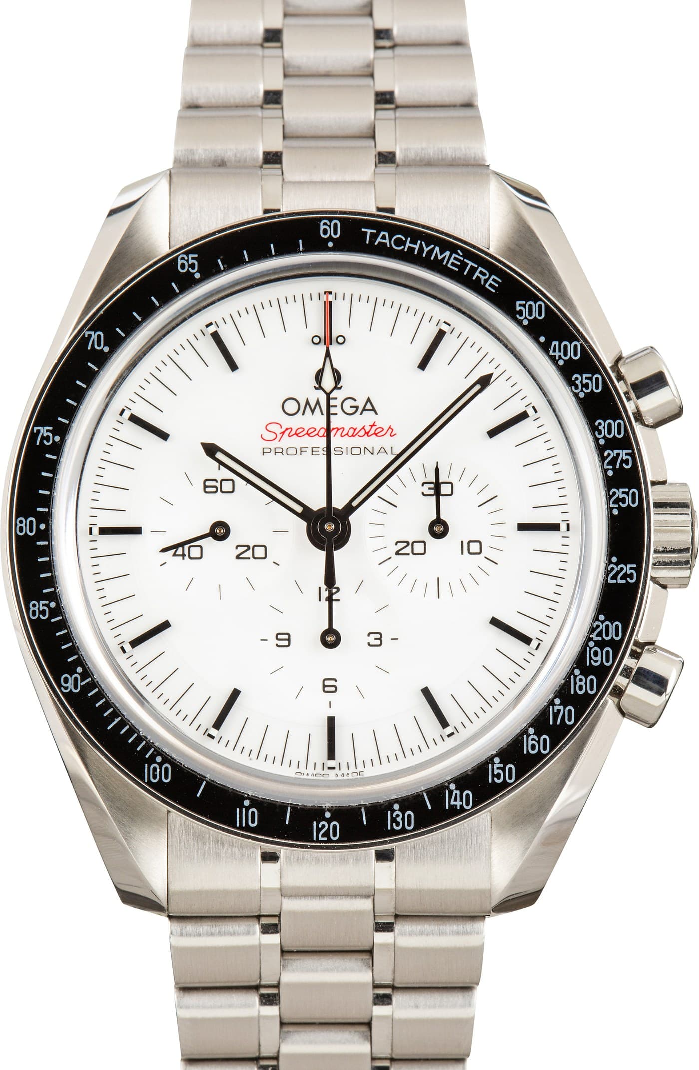 Steel Omega Speedmaster Moonwatch Professional White Dial — view 1
