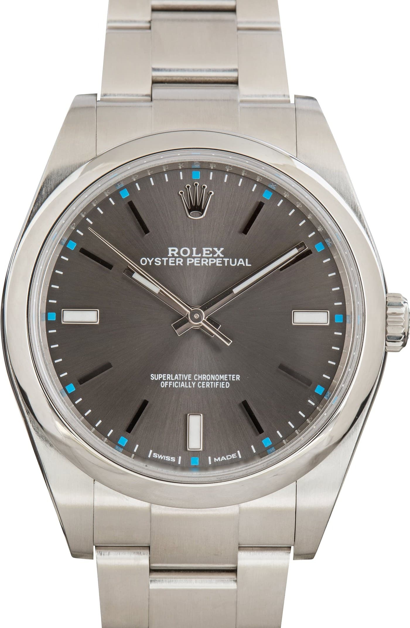 Rolex Oyster Perpetual 39 Dark Rhodium Dial 114300 — view 1