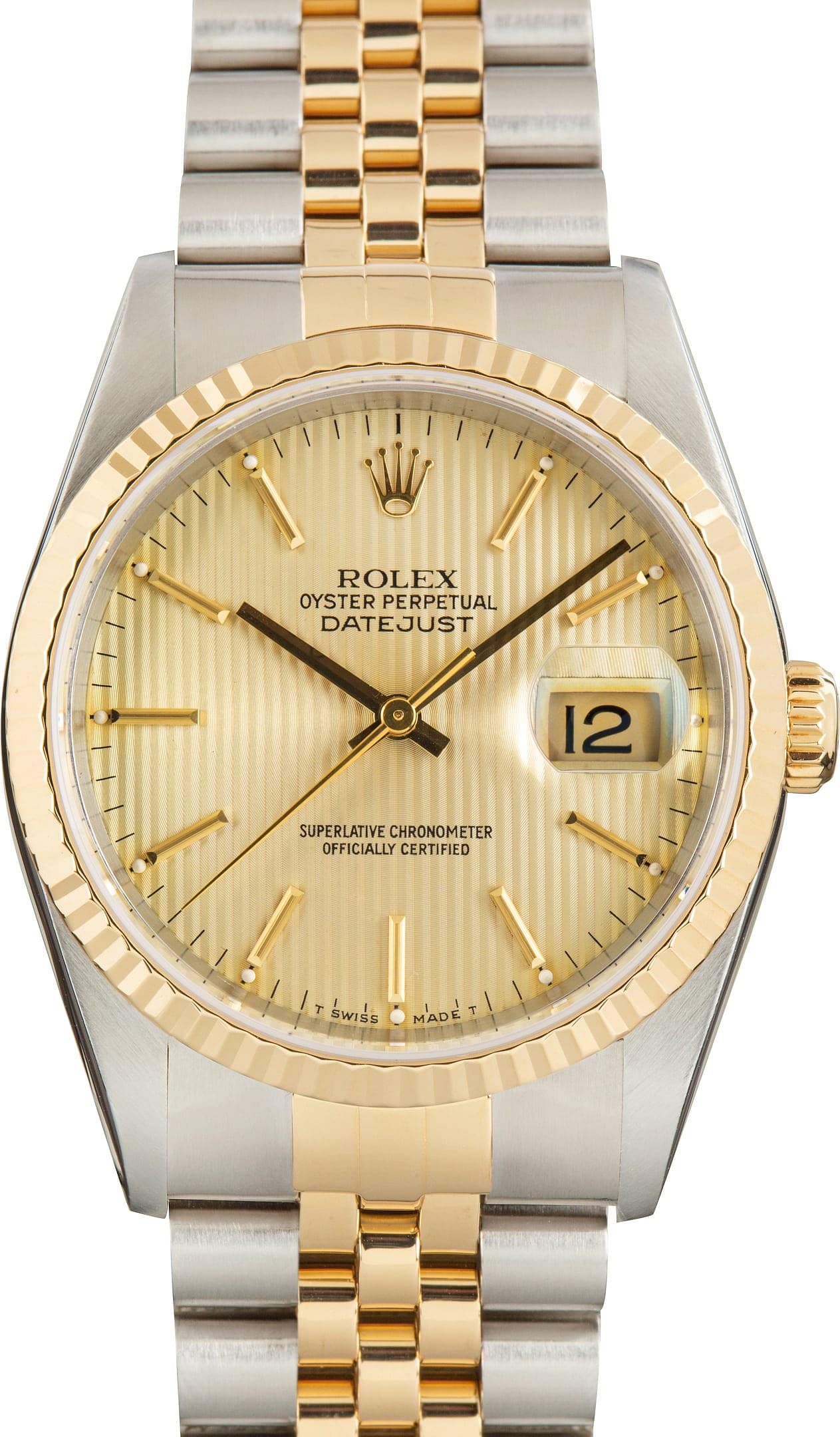 Rolex Datejust 36 Champagne Tapestry Dial Ref 16233 Jubilee Band — view 1