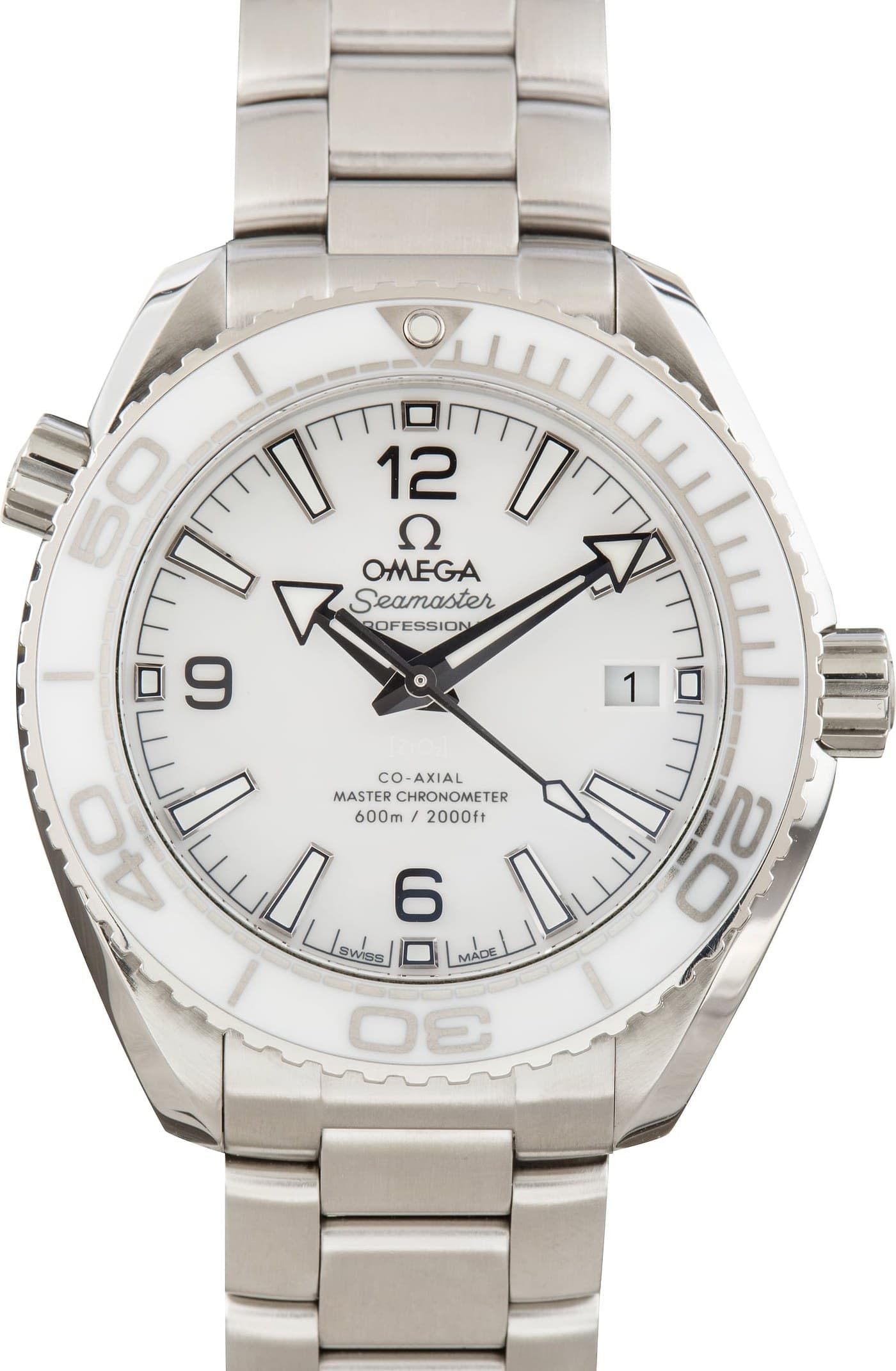 Omega Seamaster Planet Ocean 600M White Index Dial — view 1