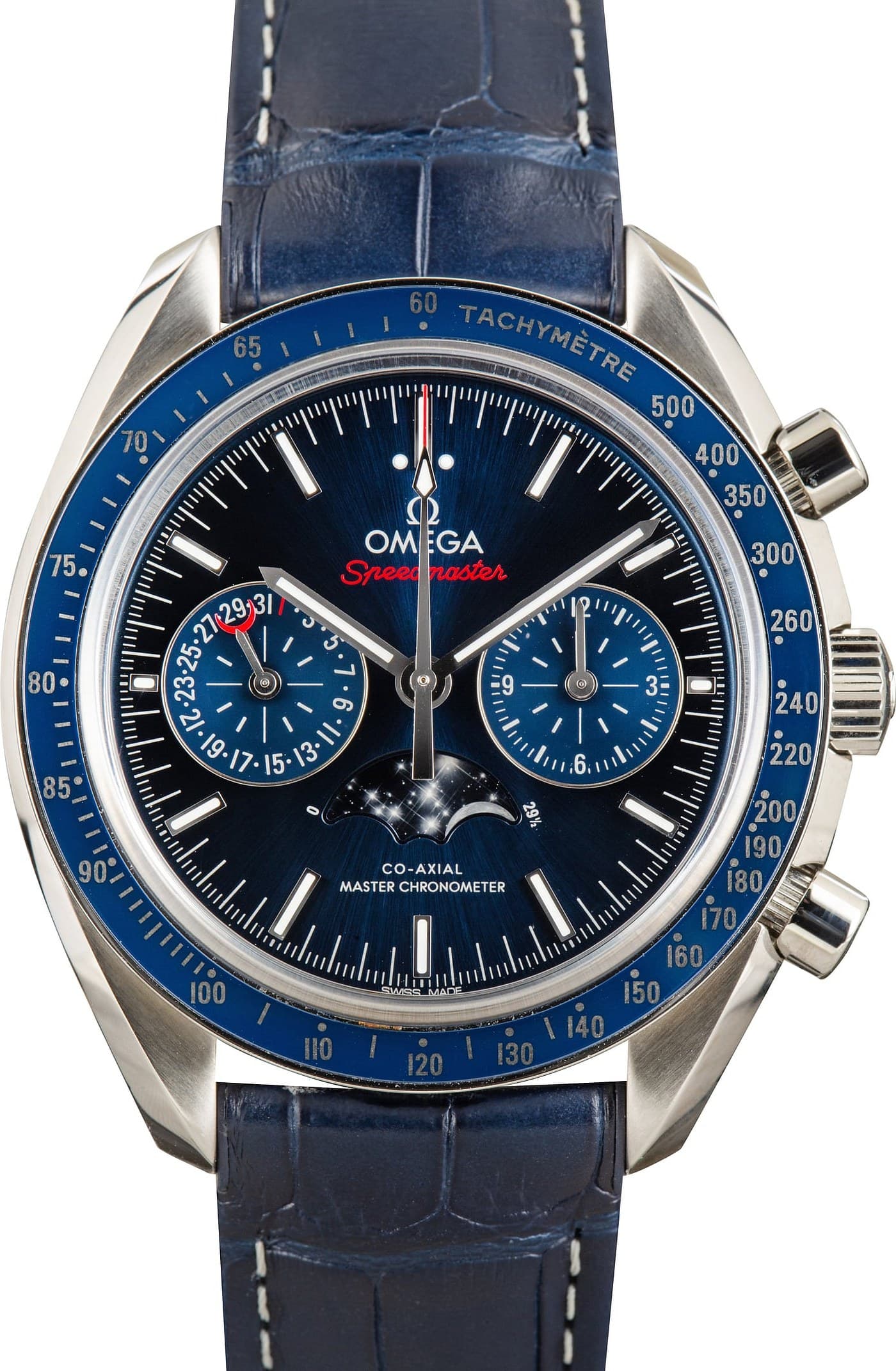 Omega Speedmaster Moonphase Blue Chronograph Dial — view 1