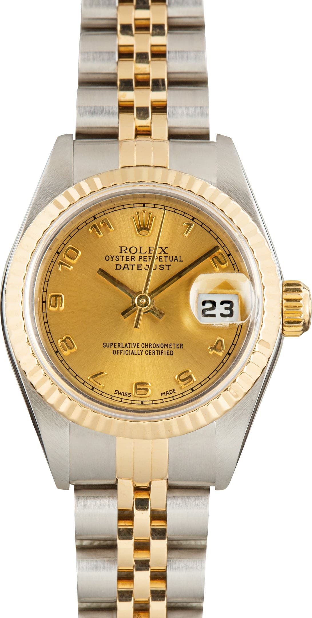 Lady Rolex Datejust Ref 79173 Champagne Arabic Dial — view 1