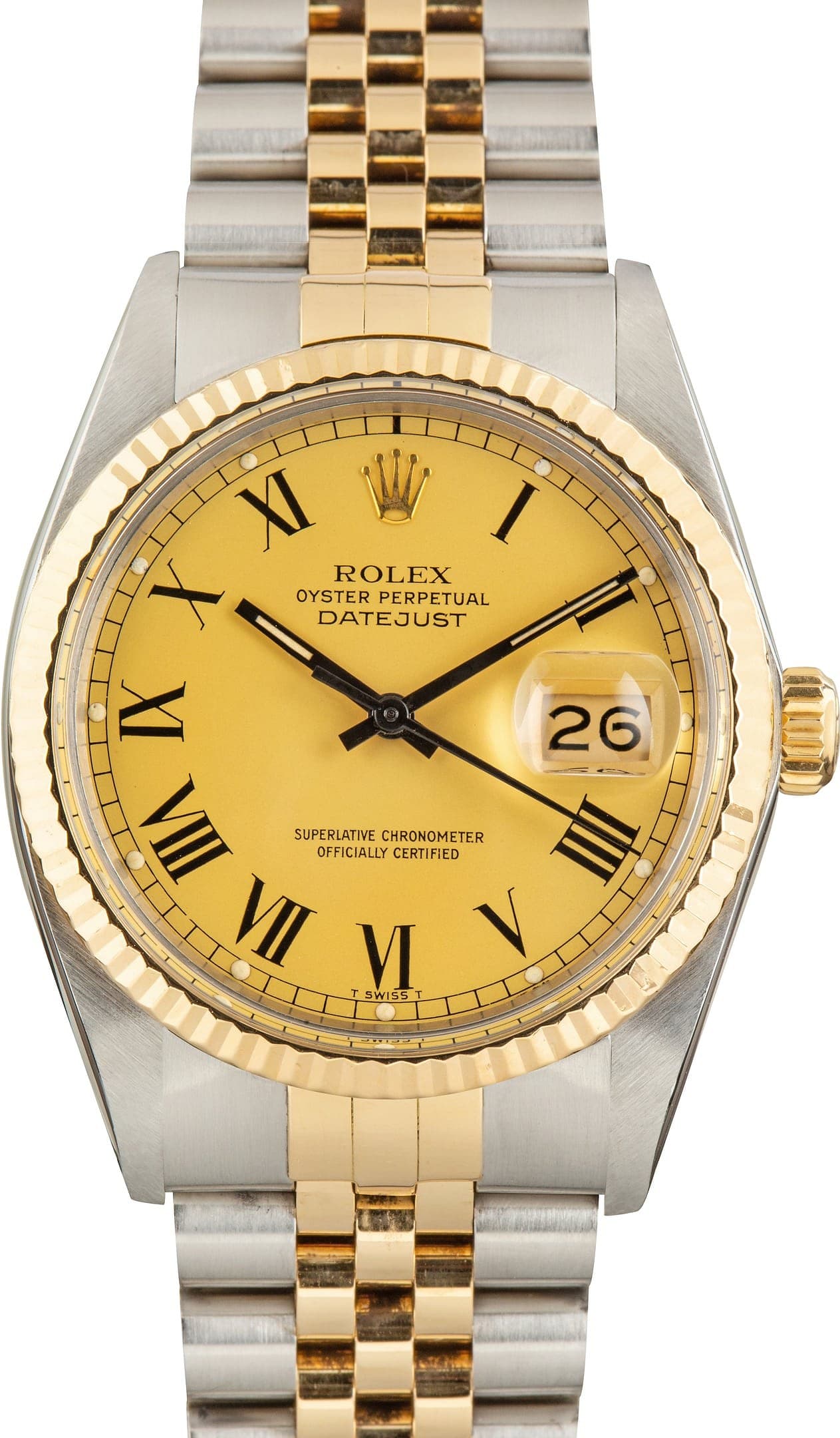 Vintage Rolex Datejust 36 Ref 16013 Champagne Buckley Dial — view 1