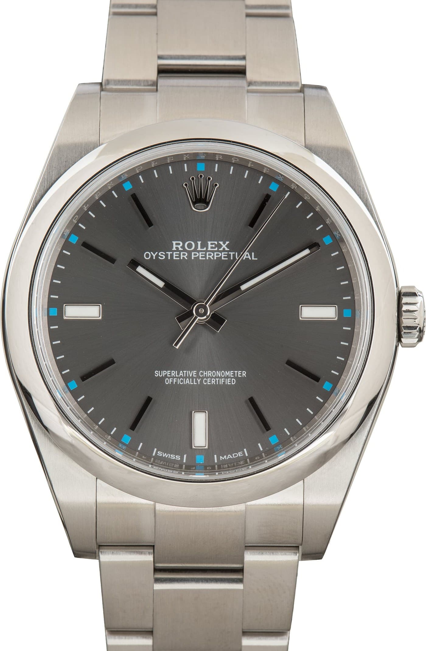 Dark Rhodium Dial Rolex Oyster Perpetual 39 Ref 114300 — view 1