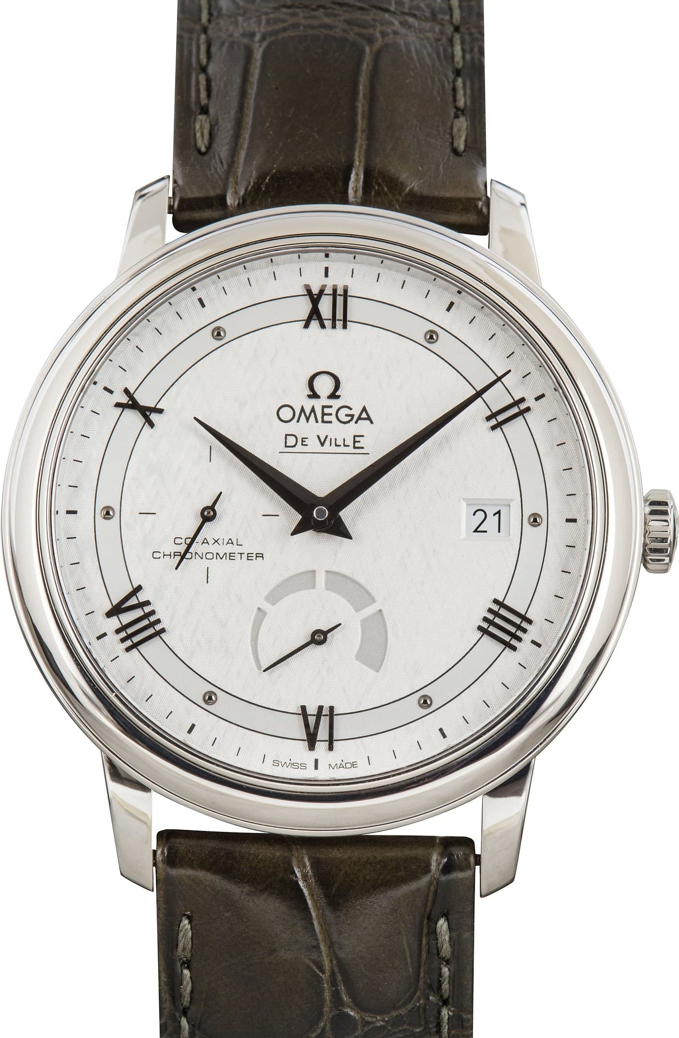 Stainless Steel Omega De Ville Prestige Silver Dial — view 1
