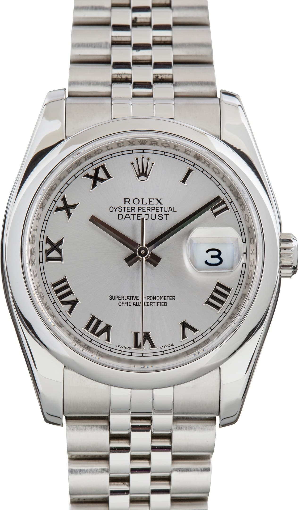 Jubilee Rolex Datejust 36 Ref 116200 Silver Roman Dial — view 1