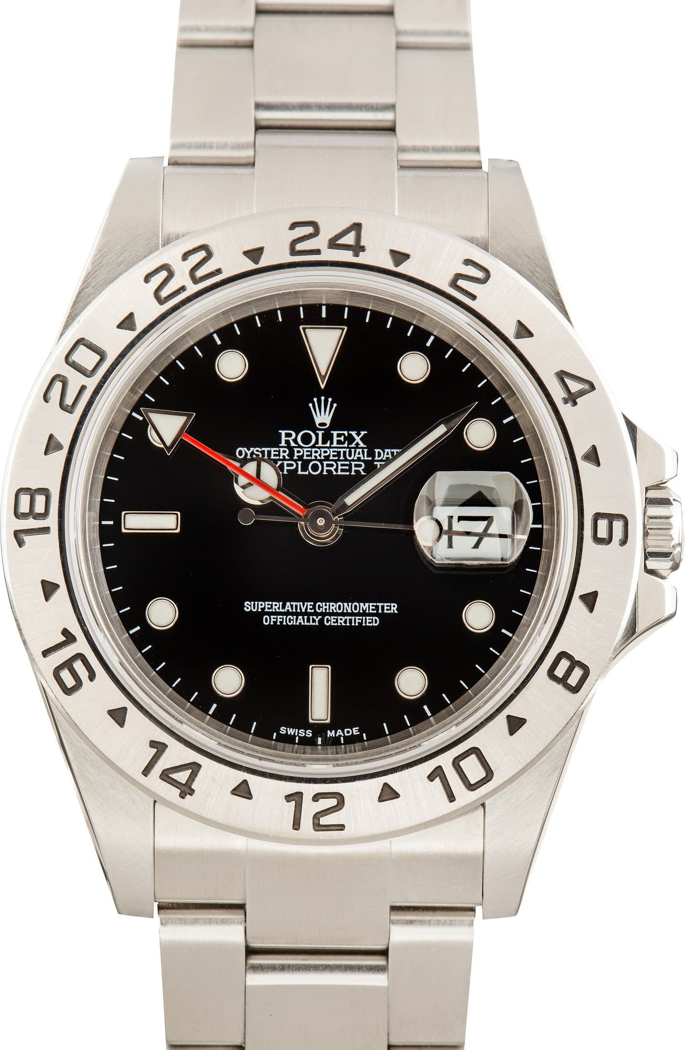 192692 Used Steel Rolex Explorer II Ref 16570 Black Dial — view 1