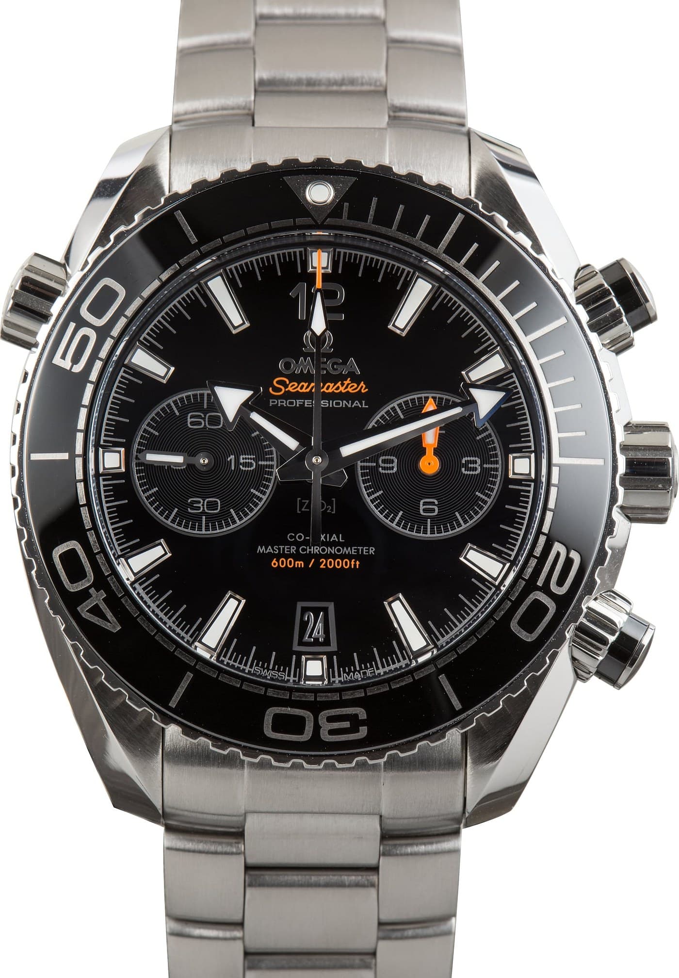 Stainless Steel Omega Seamaster Planet Ocean Black Dial — view 1